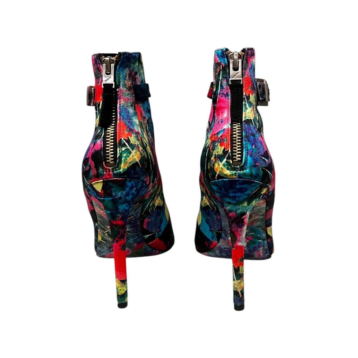 B BRIAN ATWOOD Print Peeptoe Booties | 7