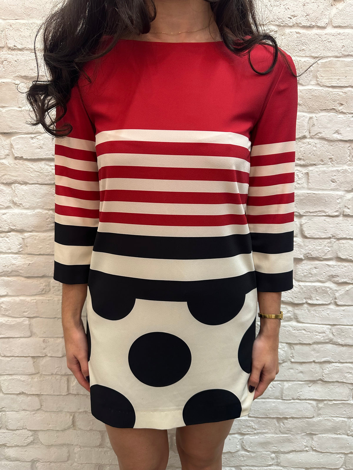 MOSCHINO Stripe Dot Dress | S