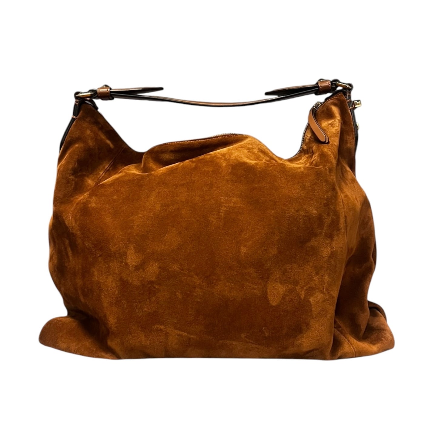 JIMMY CHOO Ana Suede Hobo in Scotch