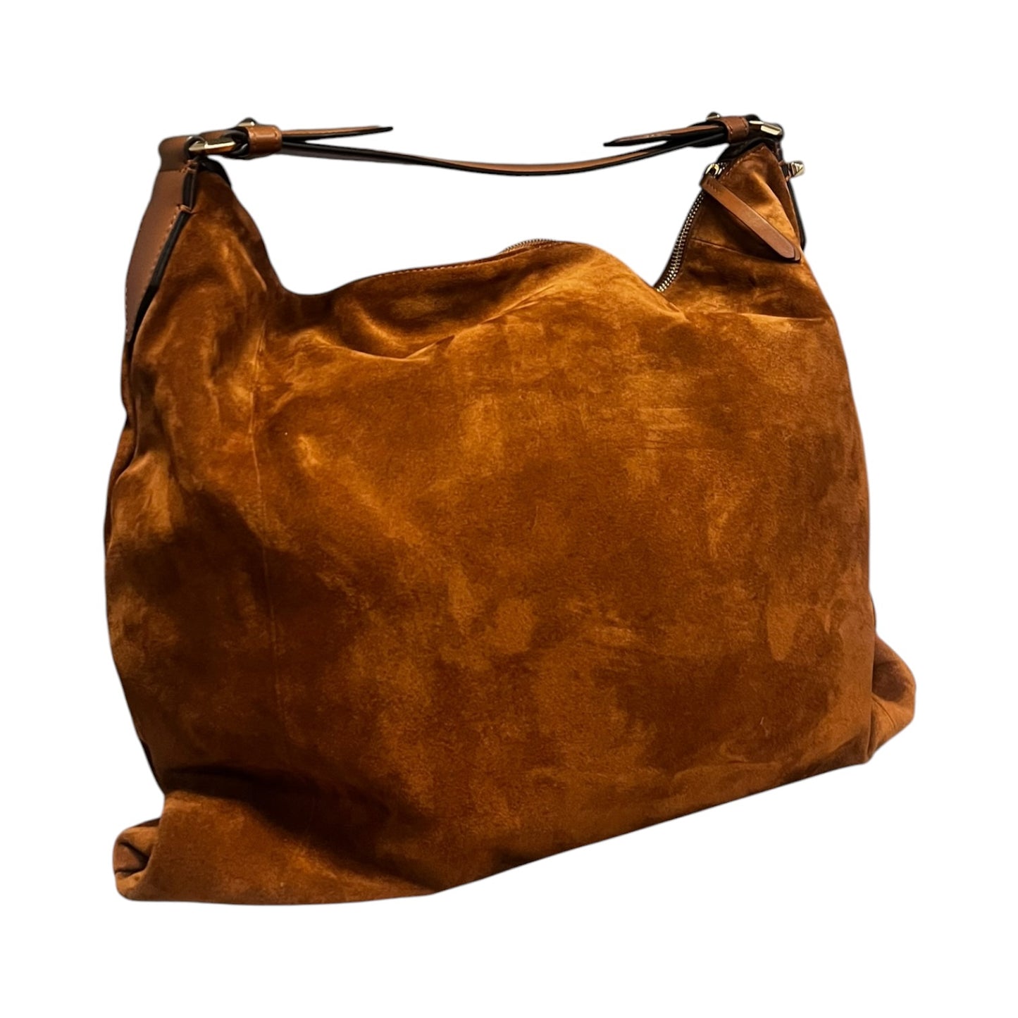 JIMMY CHOO Ana Suede Hobo in Scotch