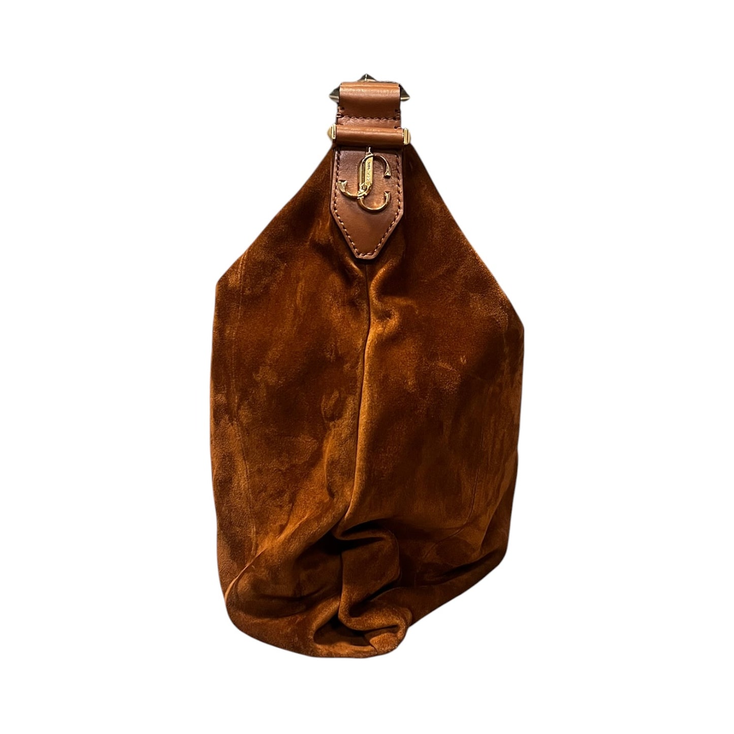 JIMMY CHOO Ana Suede Hobo in Scotch