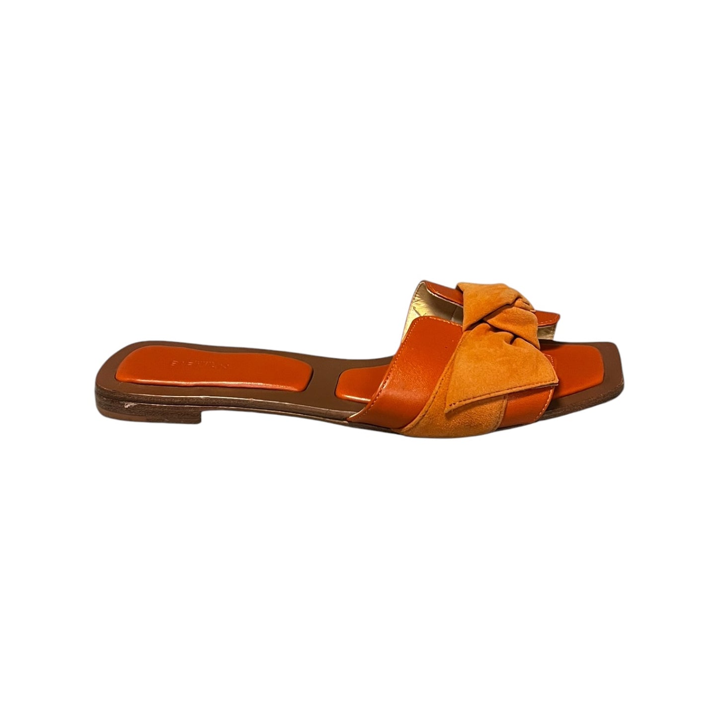 ALEXANDRE BIRMAN Suede Clarita Bow Slide Sandals in Orange