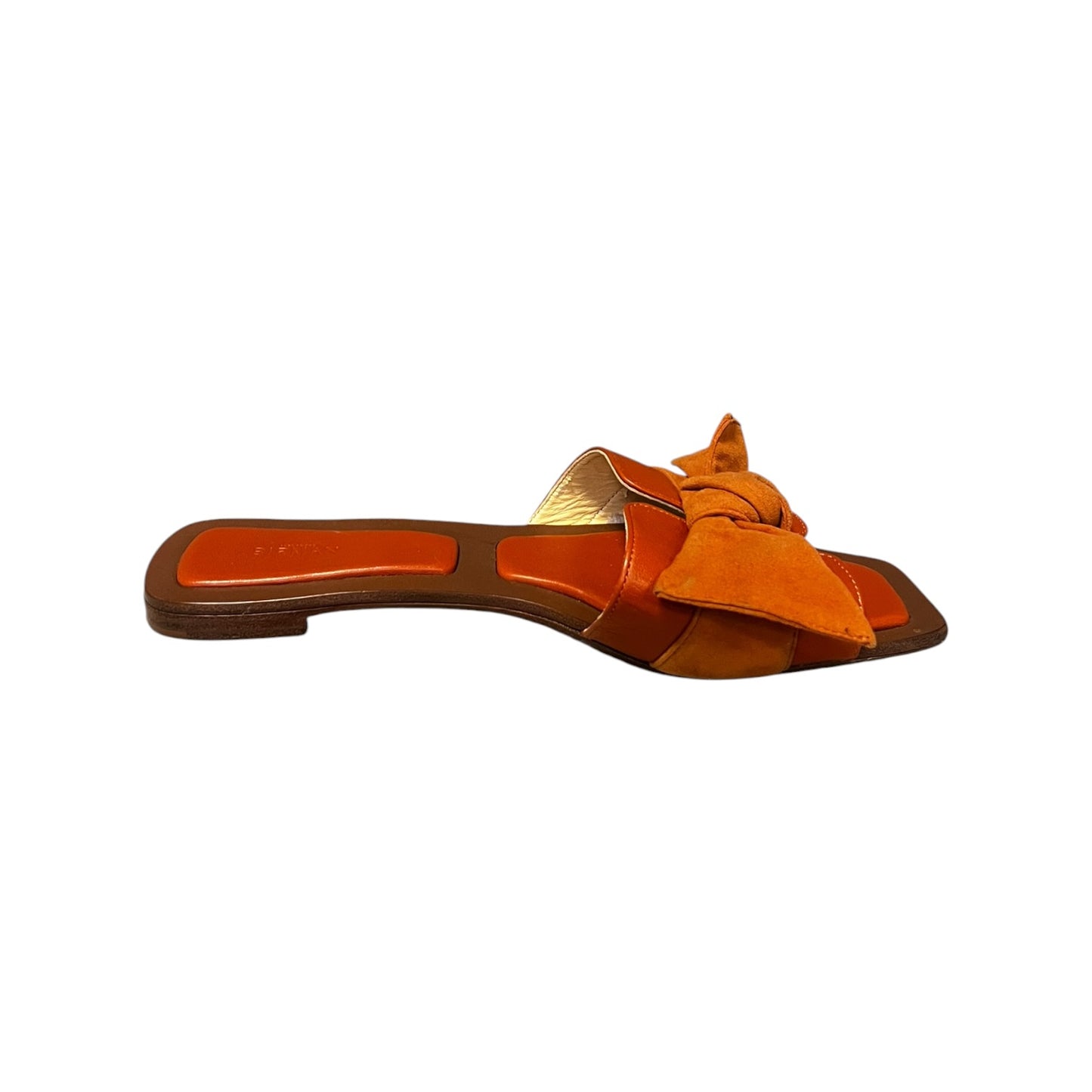 ALEXANDRE BIRMAN Suede Clarita Bow Slide Sandals in Orange