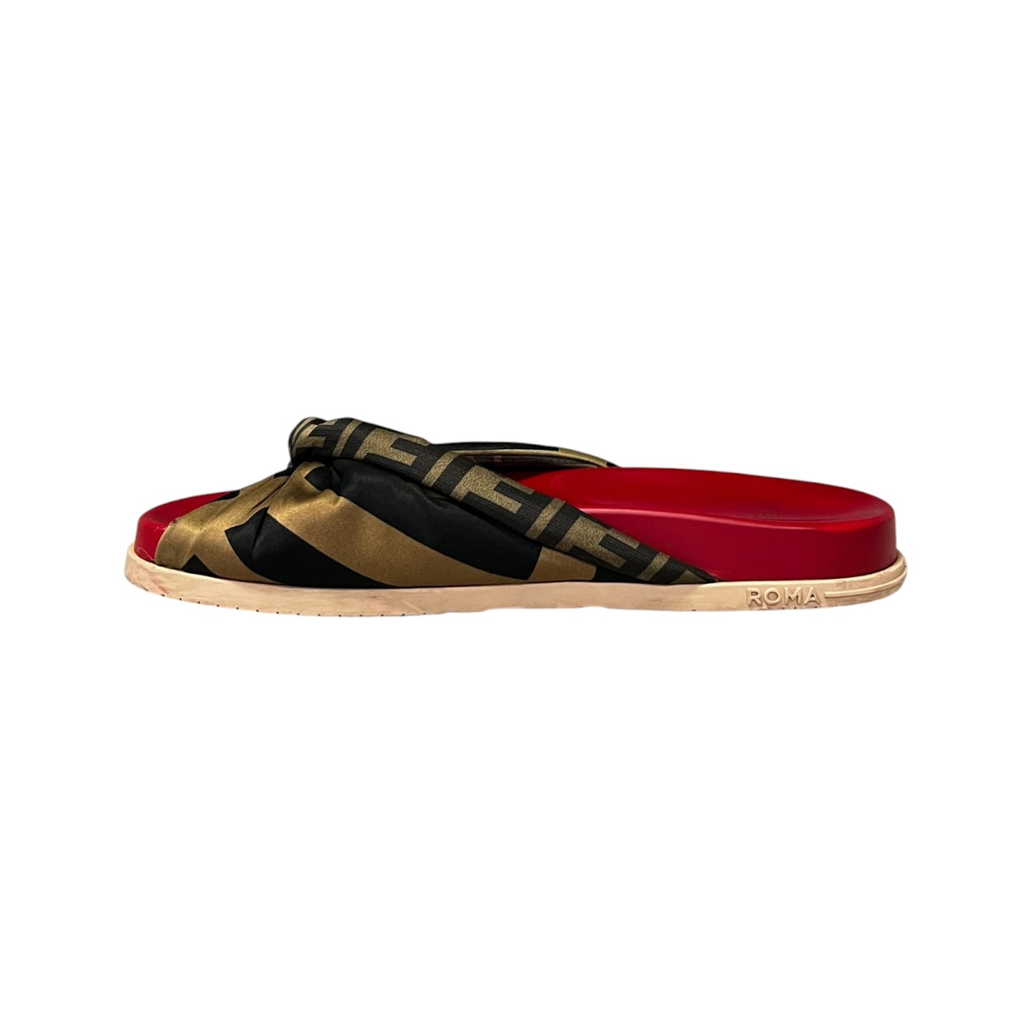 FENDI FF Twist Satin Slide Sandals | 41