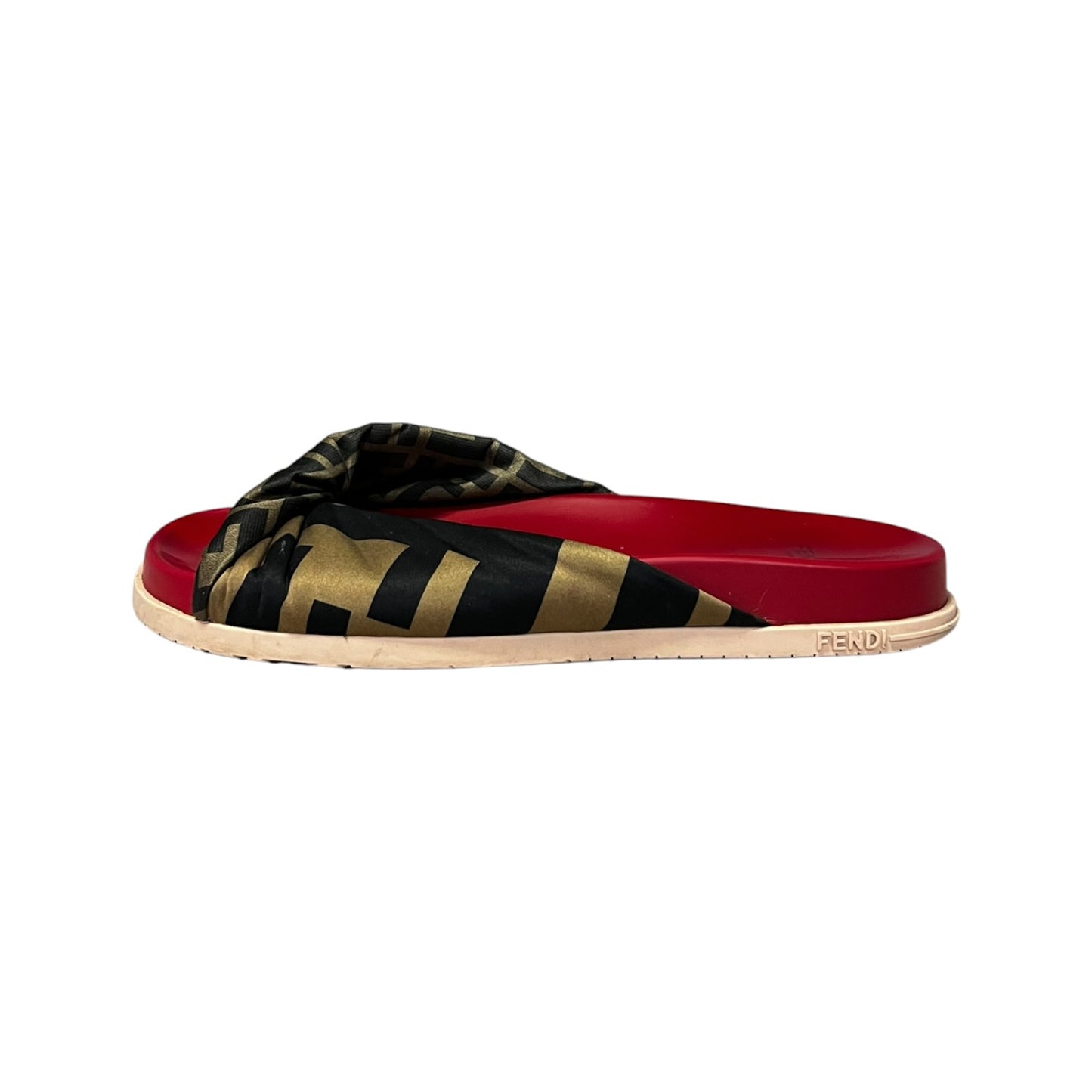 FENDI FF Twist Satin Slide Sandals | 41