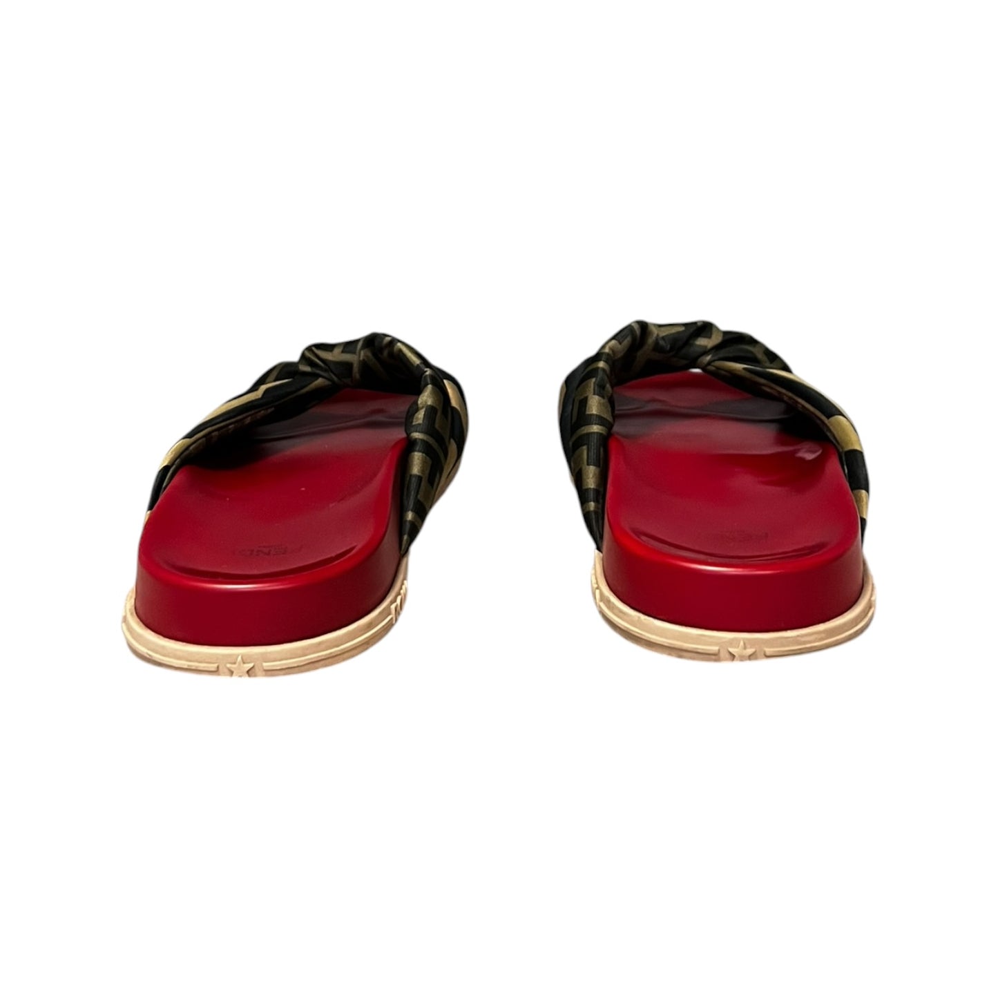 FENDI FF Twist Satin Slide Sandals | 41