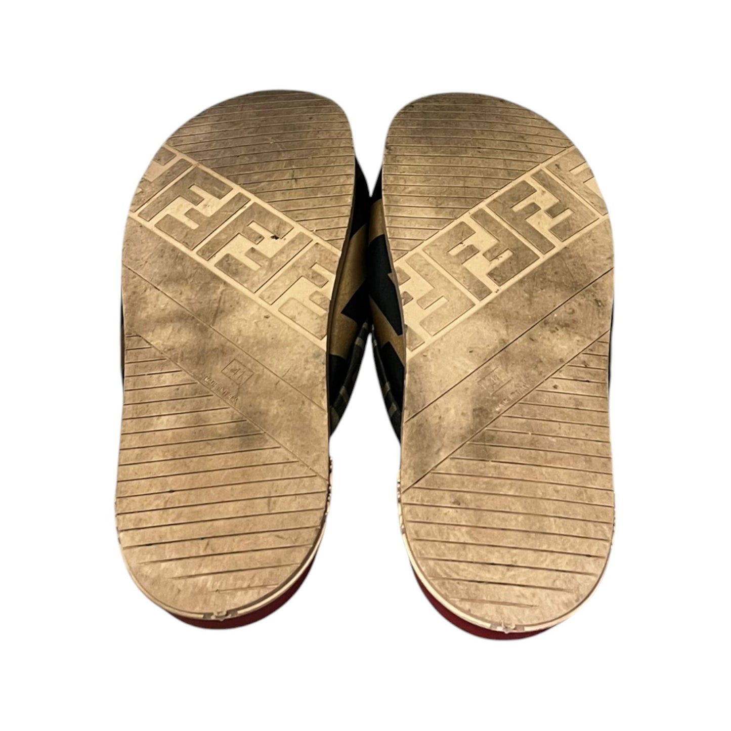 FENDI FF Twist Satin Slide Sandals | 41