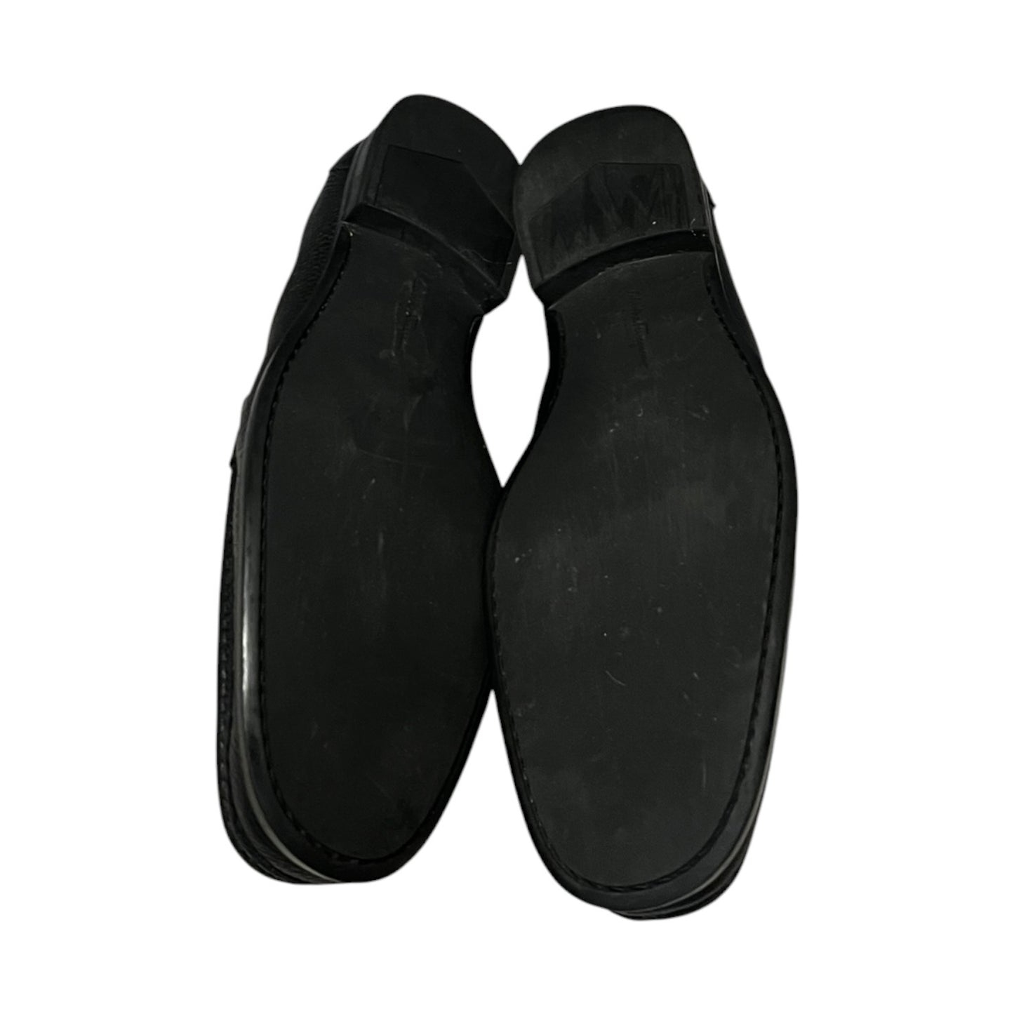 FERRAGAMO Gancini Moccasins in Black Grained Leather | Mens 10