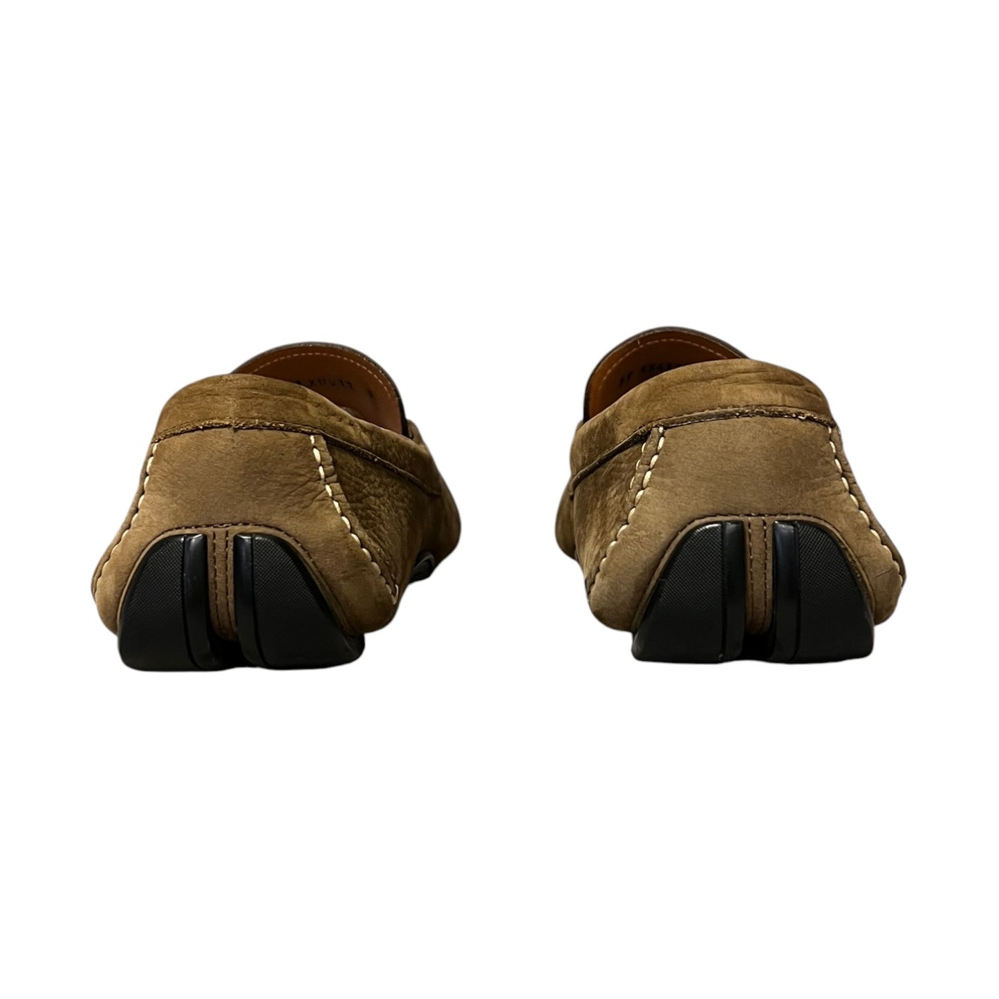 FERRAGAMO Gancini Driving Shoes in Taupe Suede | Mens 11