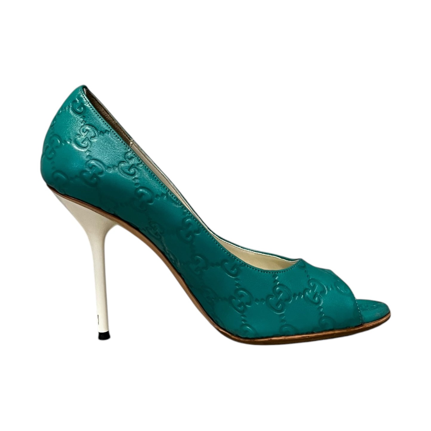 GUCCI Guccissima Peeptoe Pumps | 38.5