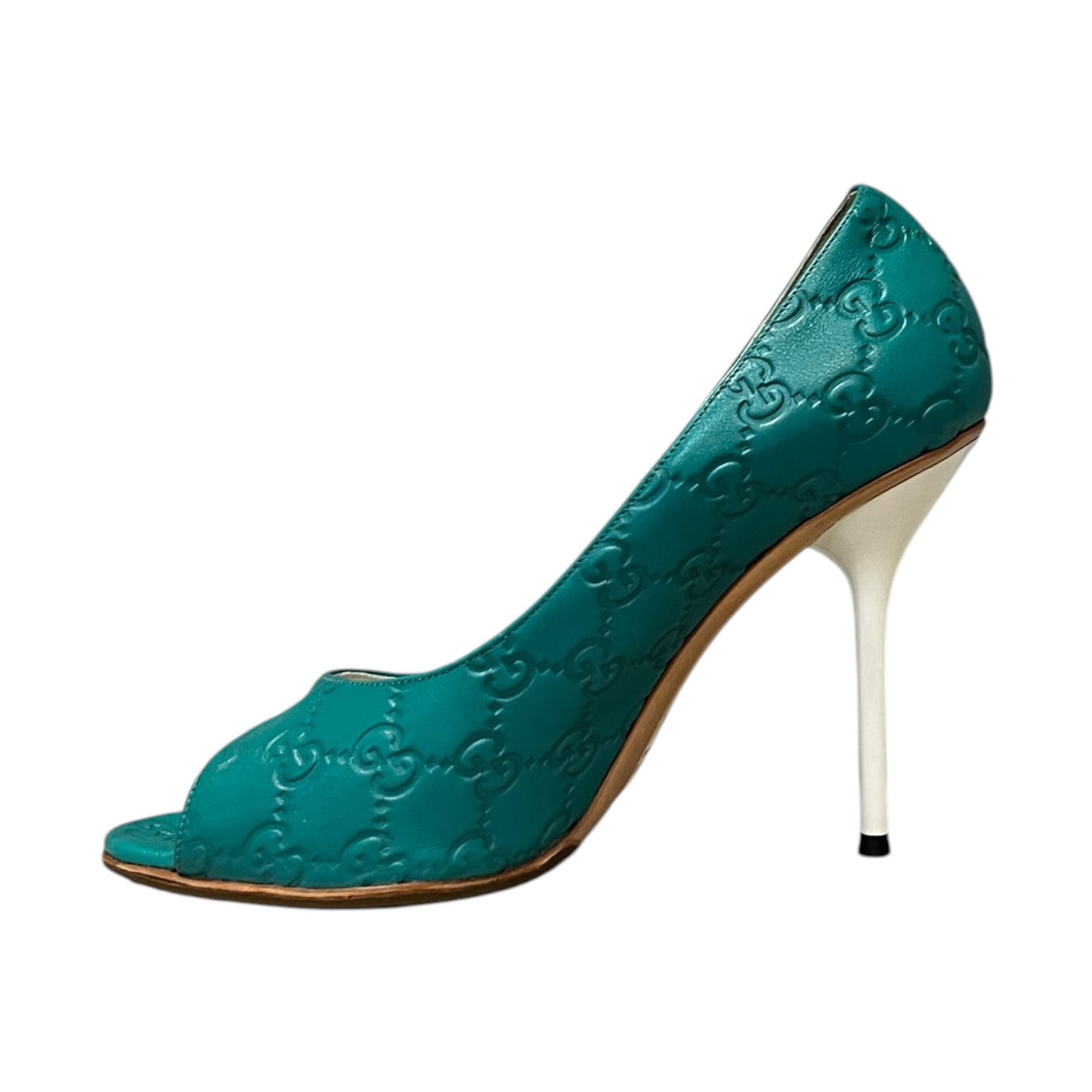 GUCCI Guccissima Peeptoe Pumps | 38.5