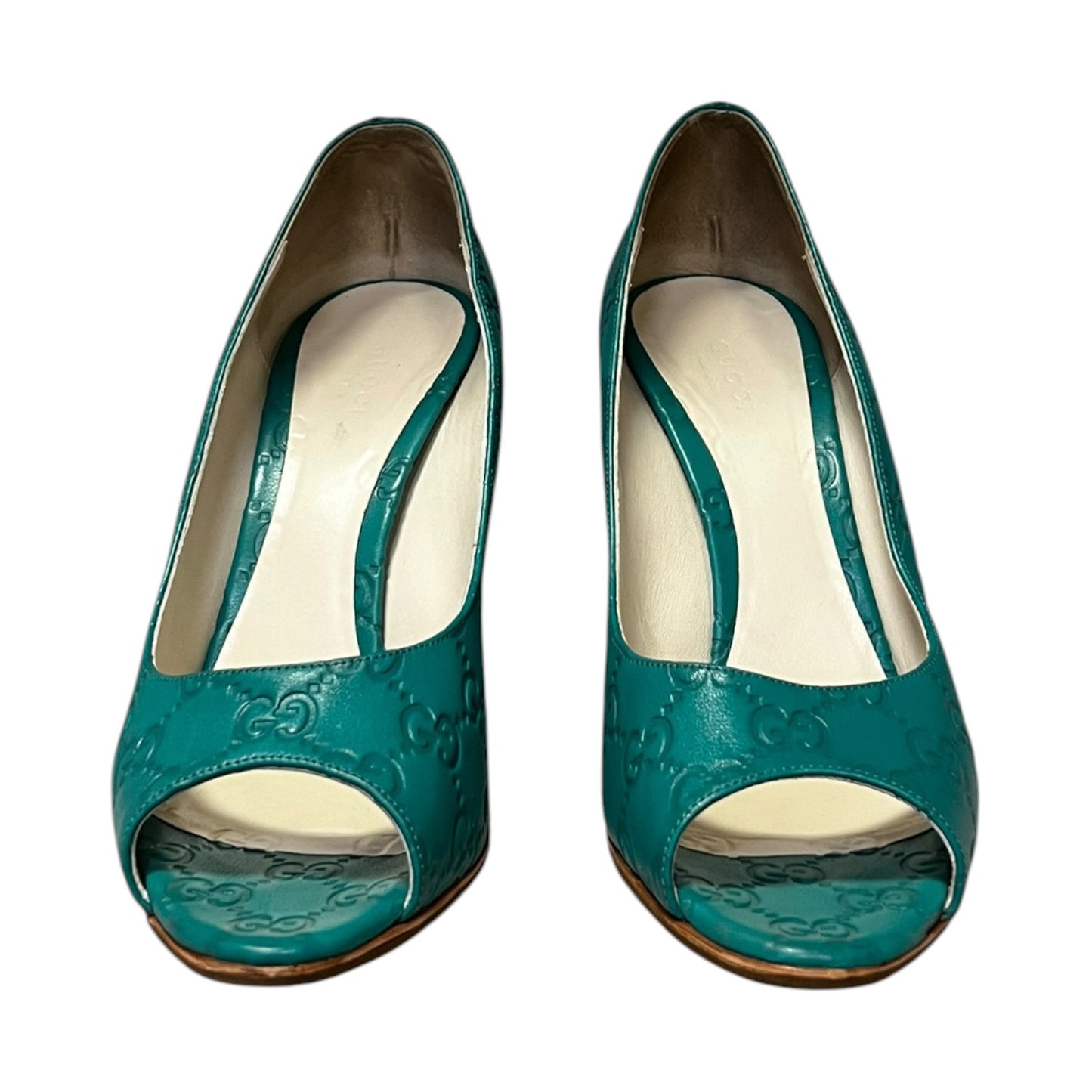 GUCCI Guccissima Peeptoe Pumps | 38.5