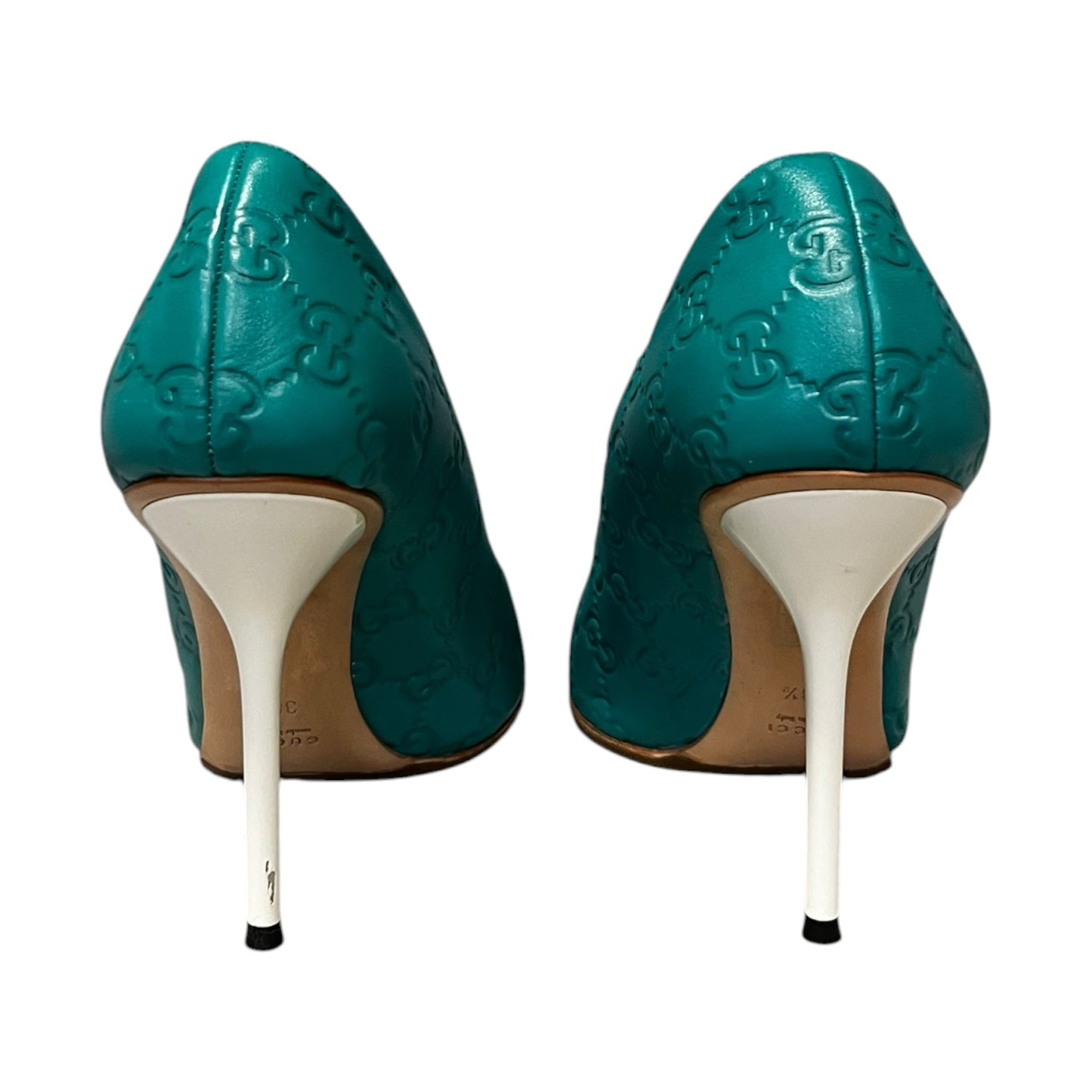 GUCCI Guccissima Peeptoe Pumps | 38.5