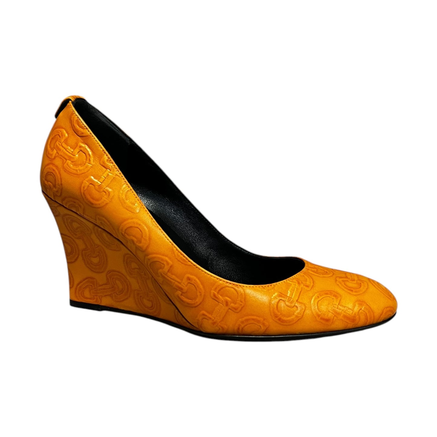 GUCCI Horsebit Embossed Wedges |38.5