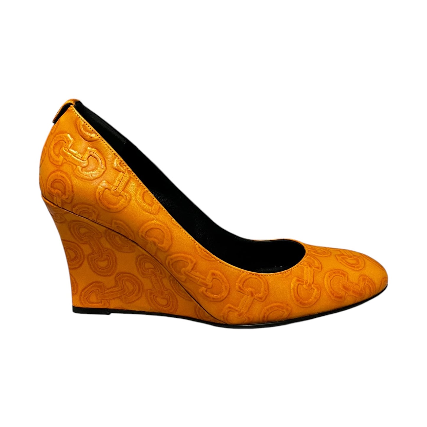GUCCI Horsebit Embossed Wedges |38.5