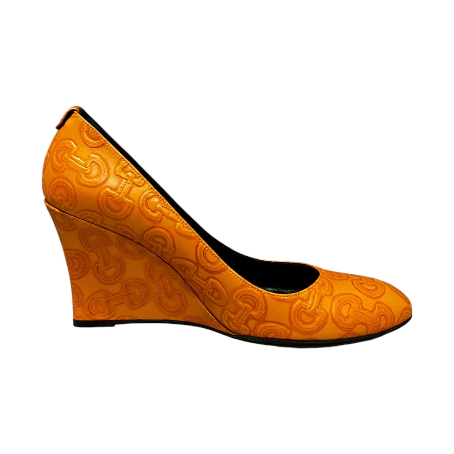 GUCCI Horsebit Embossed Wedges |38.5
