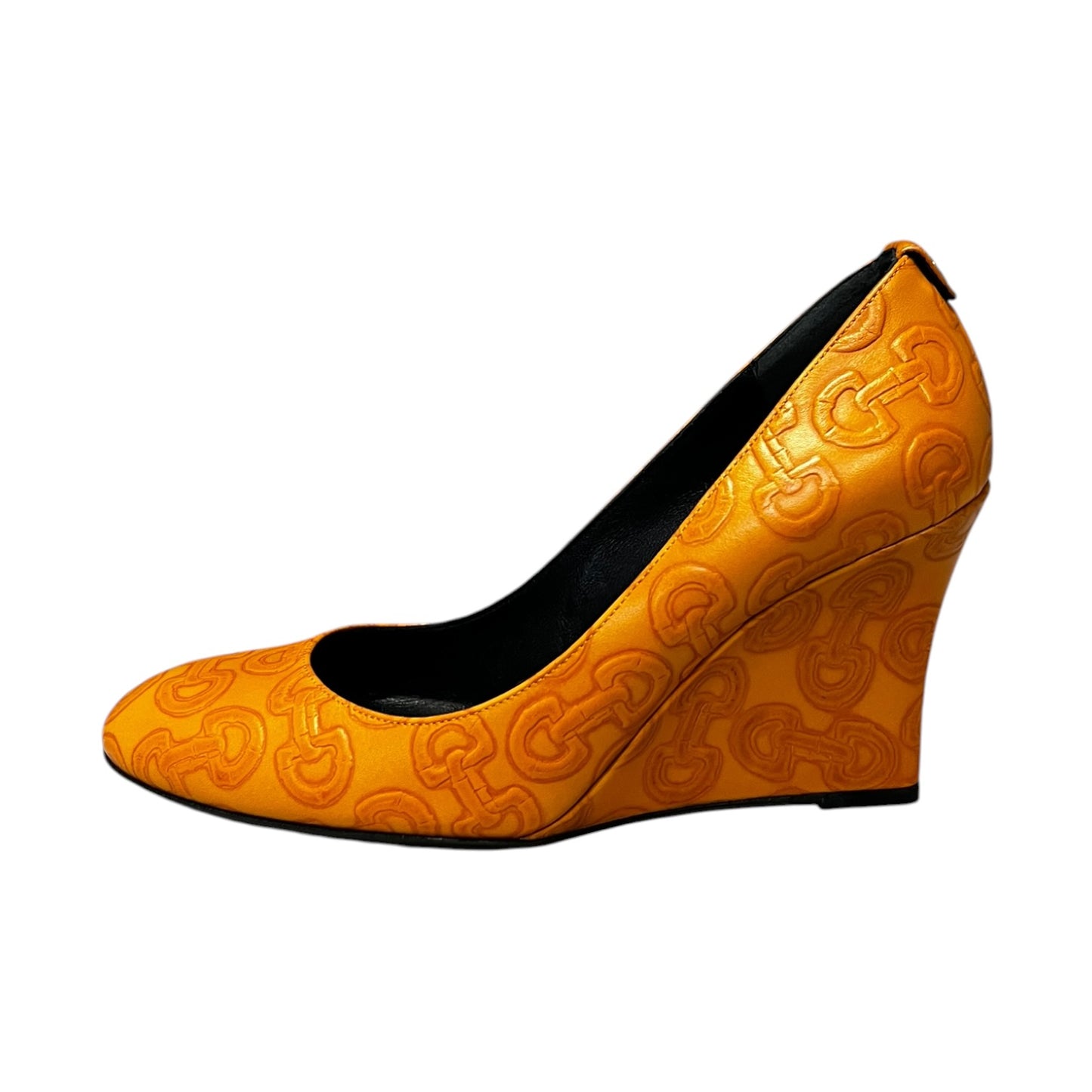 GUCCI Horsebit Embossed Wedges |38.5