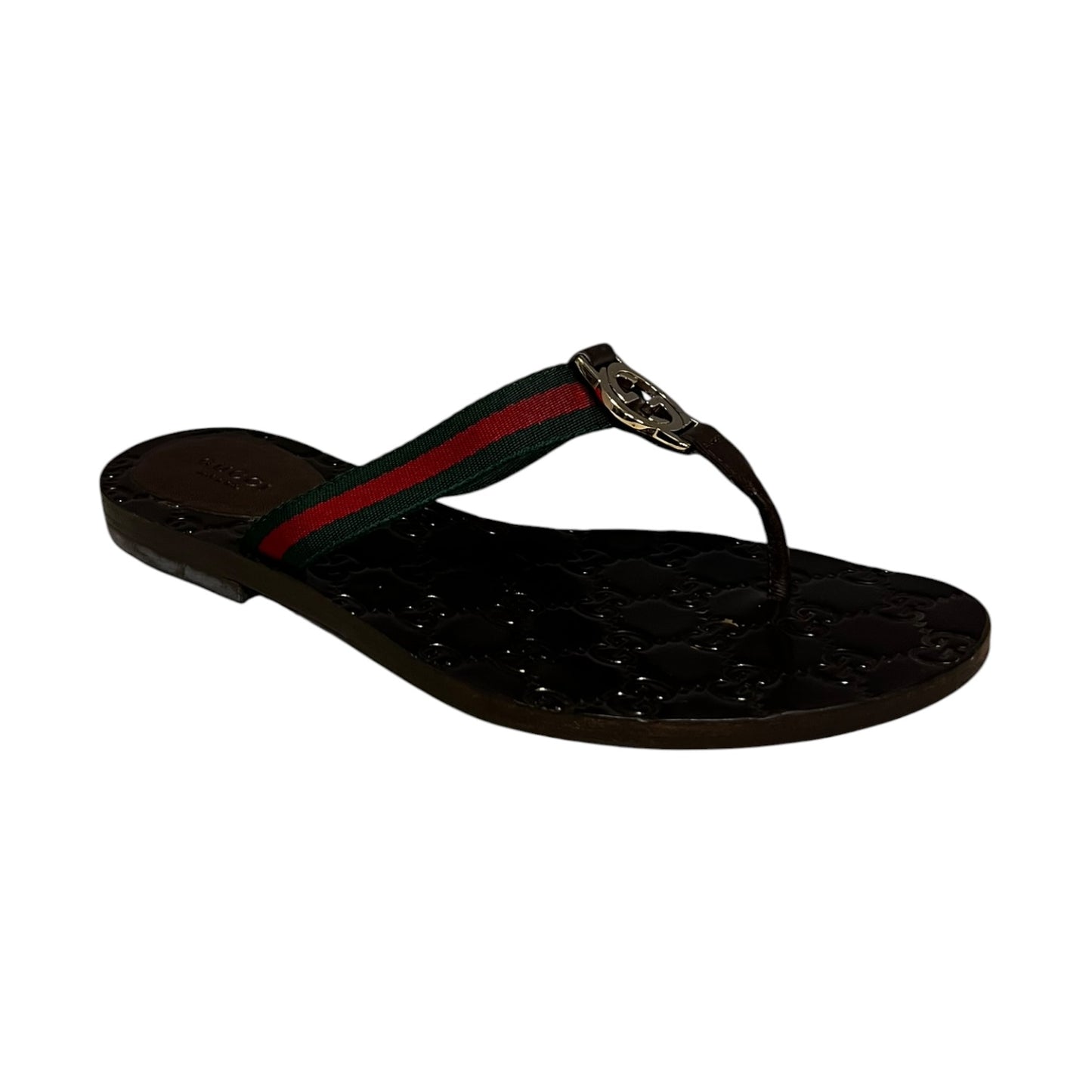 GUCCI Interlocking GG Web Flip Flop Sandals |39