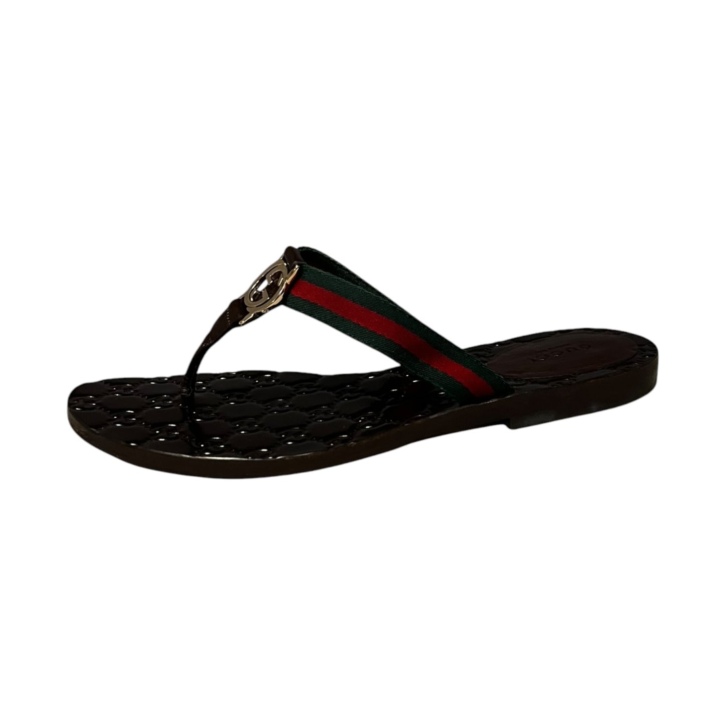 GUCCI Interlocking GG Web Flip Flop Sandals |39