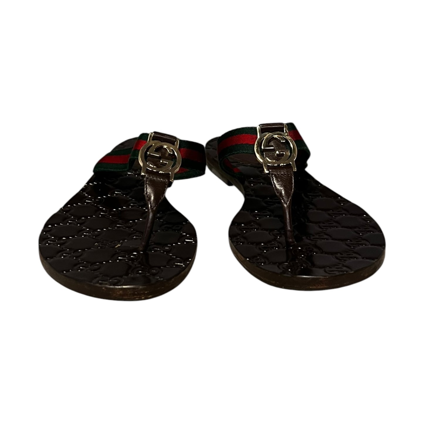 GUCCI Interlocking GG Web Flip Flop Sandals |39