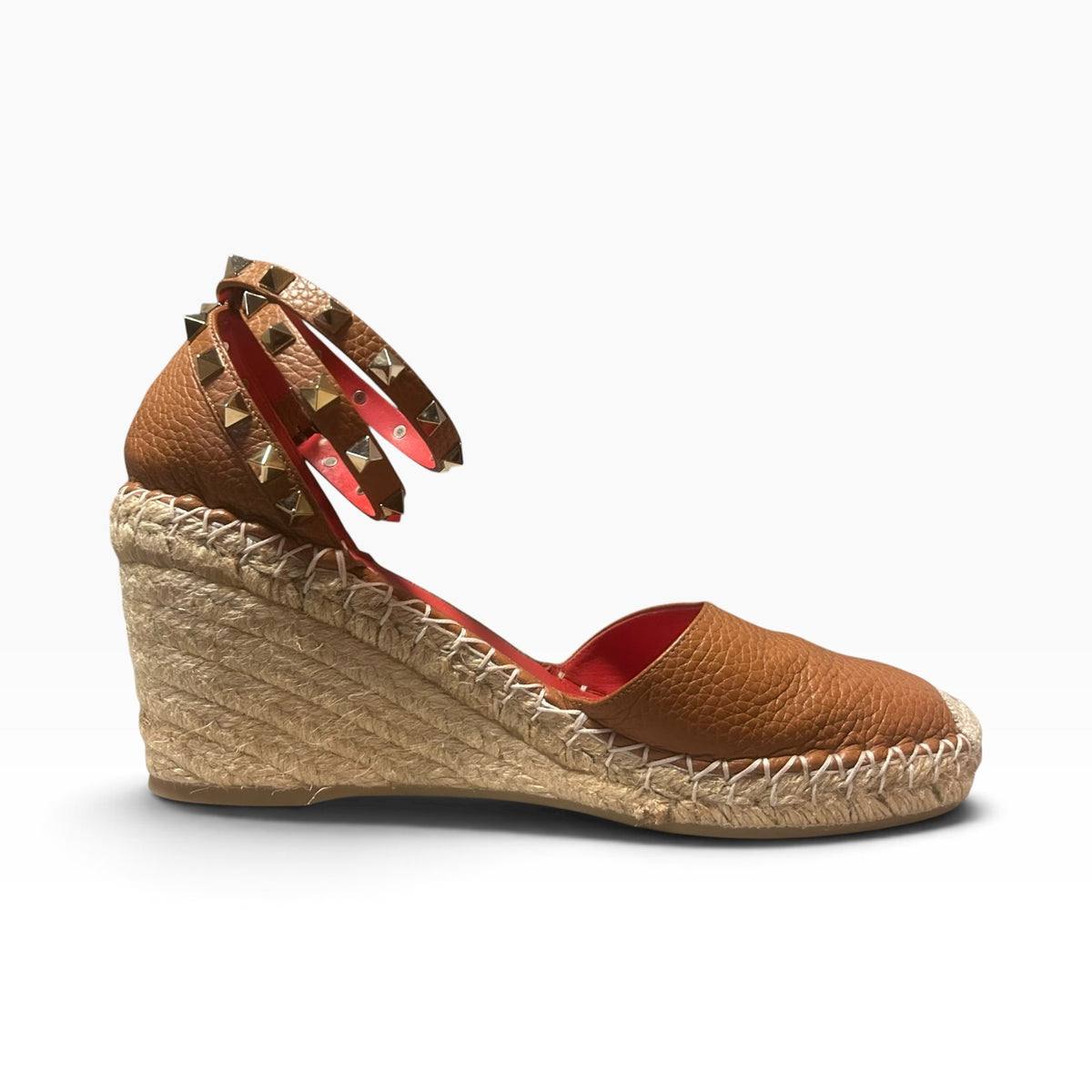 VALENTINO Rockstud Espadrille Wedges in Scotch | 40