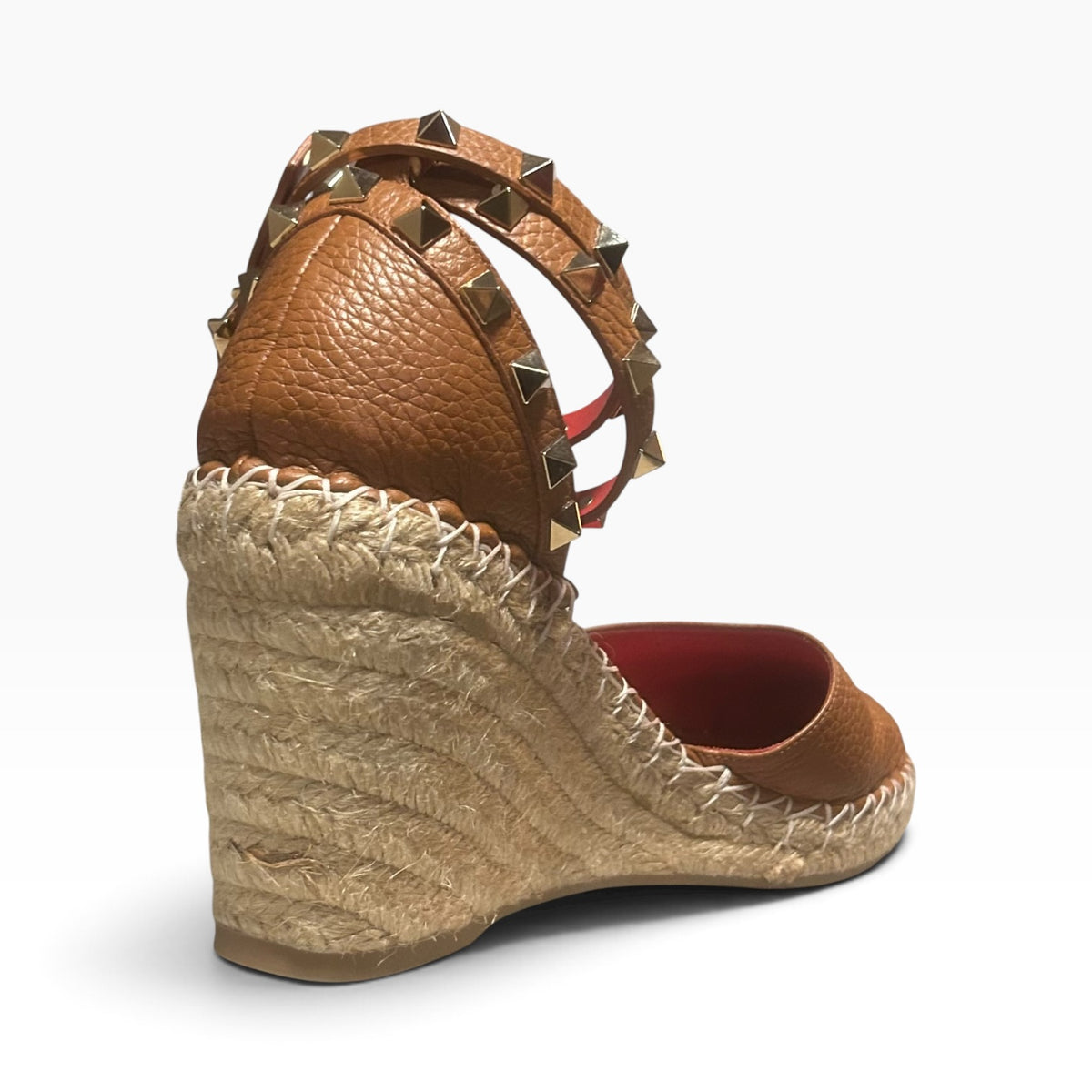 VALENTINO Rockstud Espadrille Wedges in Scotch | 40
