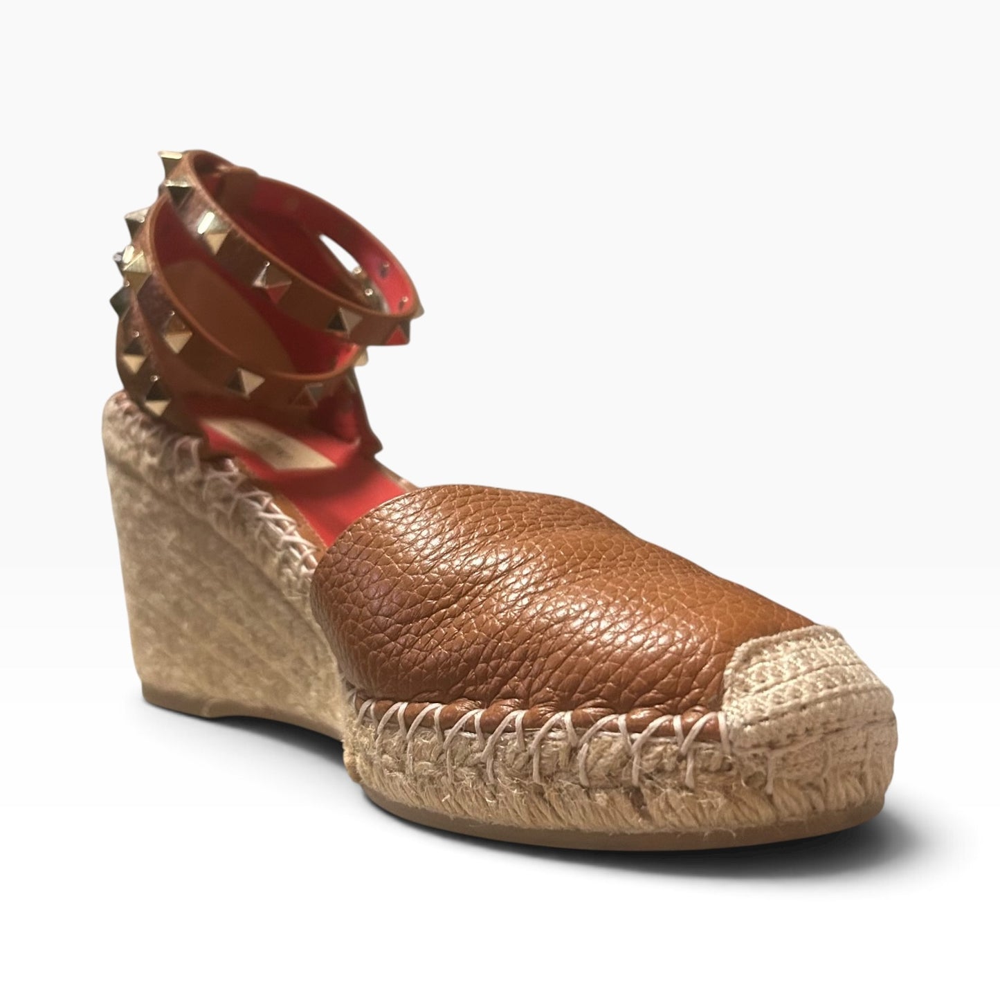 VALENTINO Rockstud Espadrille Wedges in Scotch | 40