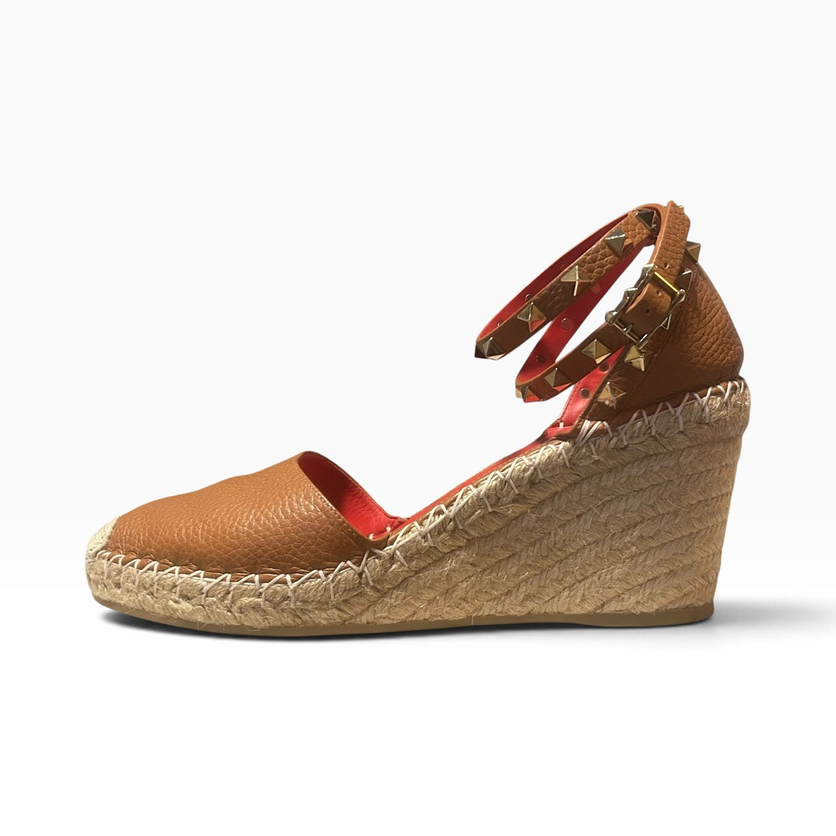 VALENTINO Rockstud Espadrille Wedges in Scotch | 40