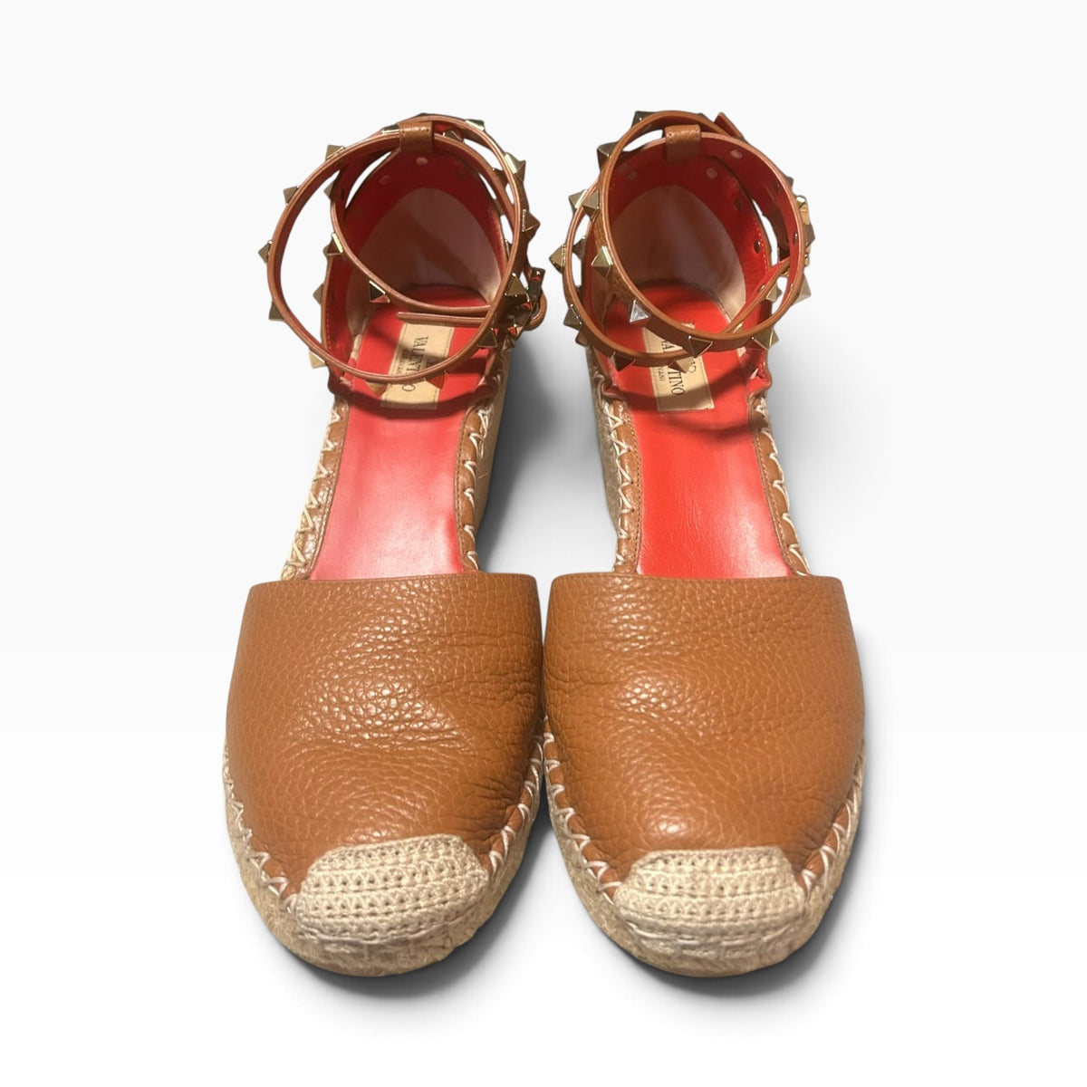 VALENTINO Rockstud Espadrille Wedges in Scotch | 40