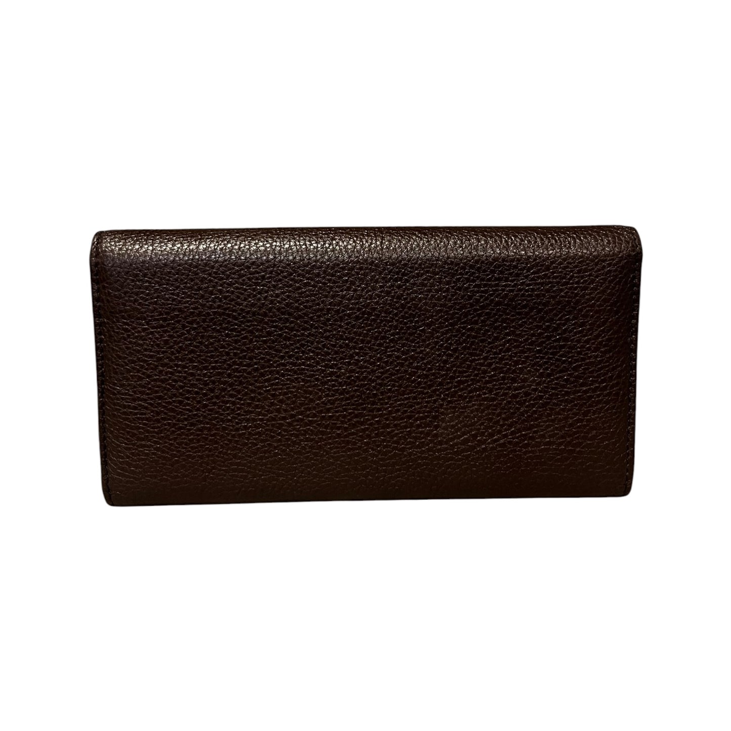 FERRAGAMO Gancini Continental Wallet in Dark Brown Grained Leather