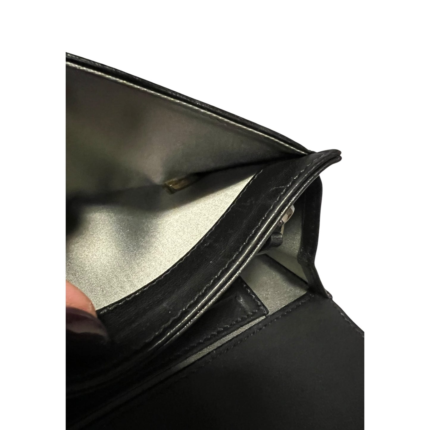 CHANEL Camellia Embossed Wallet in Black Lambskin