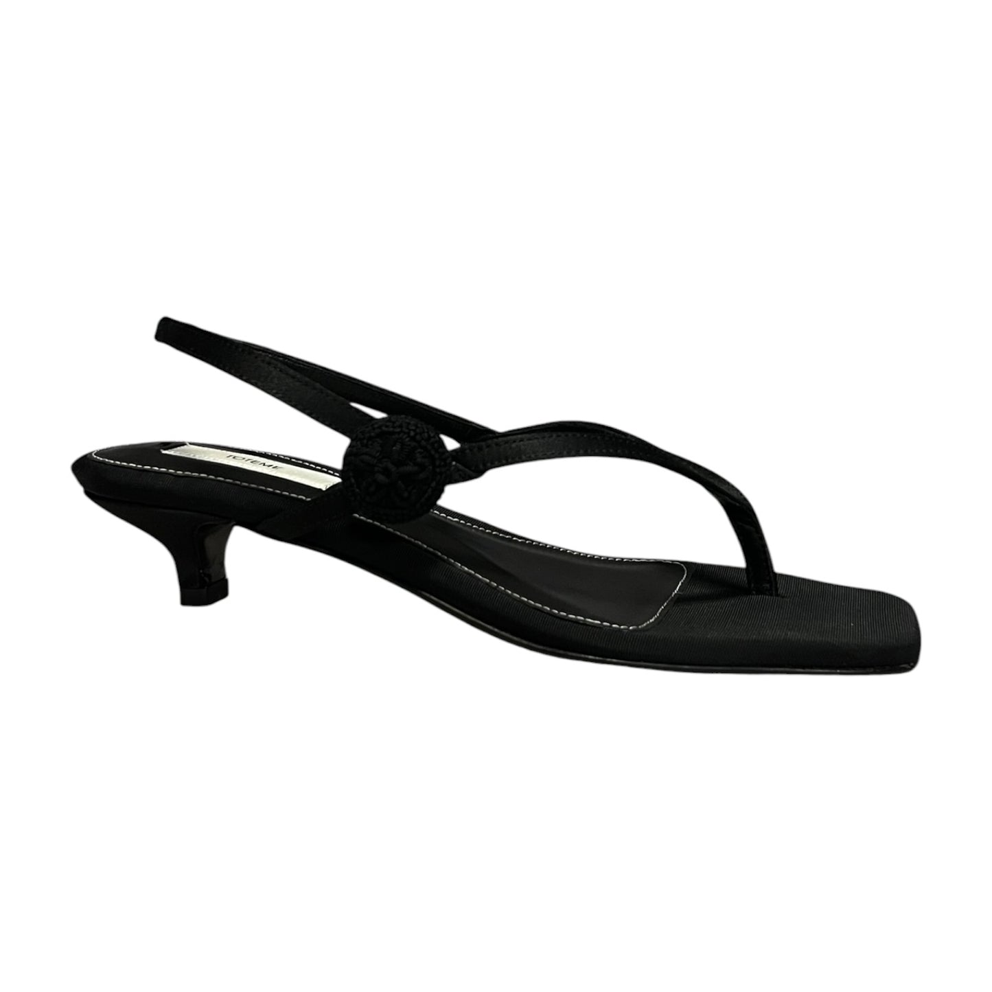 TOTEME Slingback Satin Sandals in Black | 38