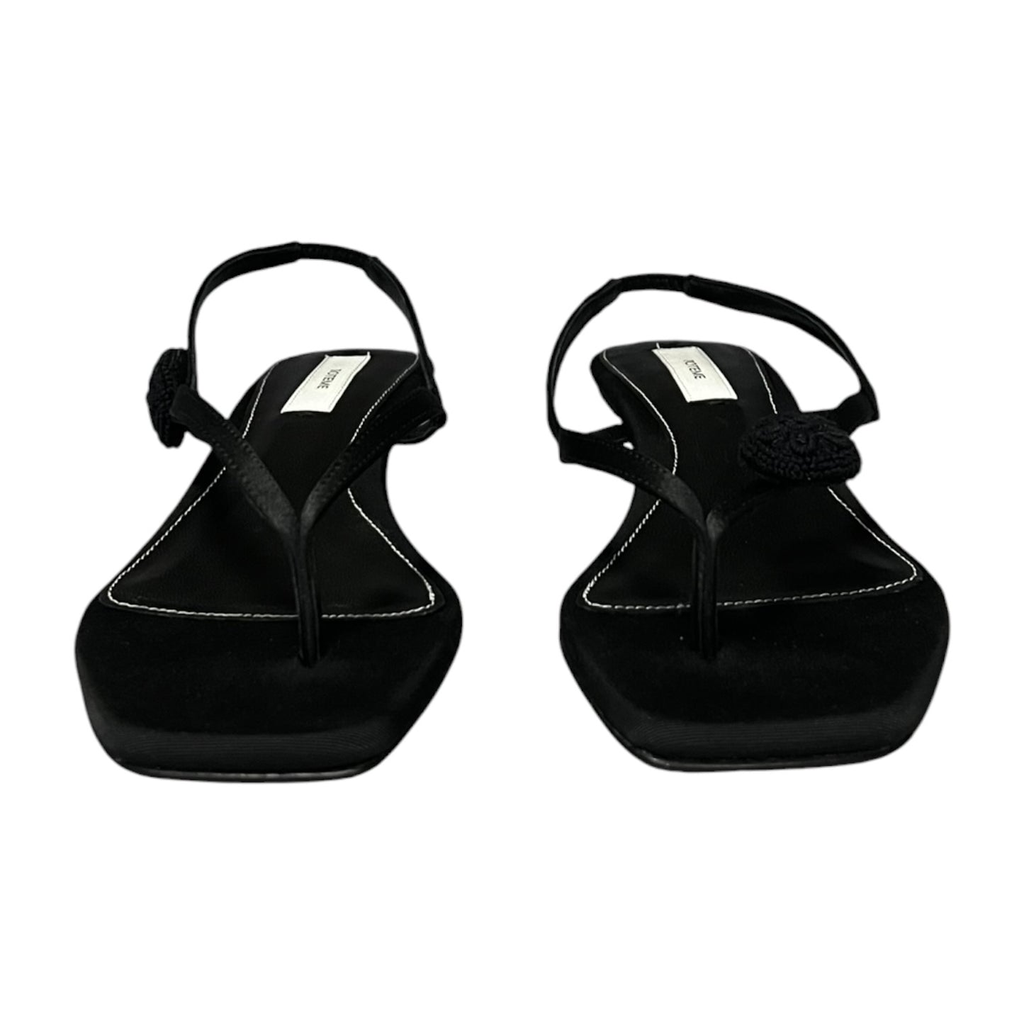 TOTEME Slingback Satin Sandals in Black | 38