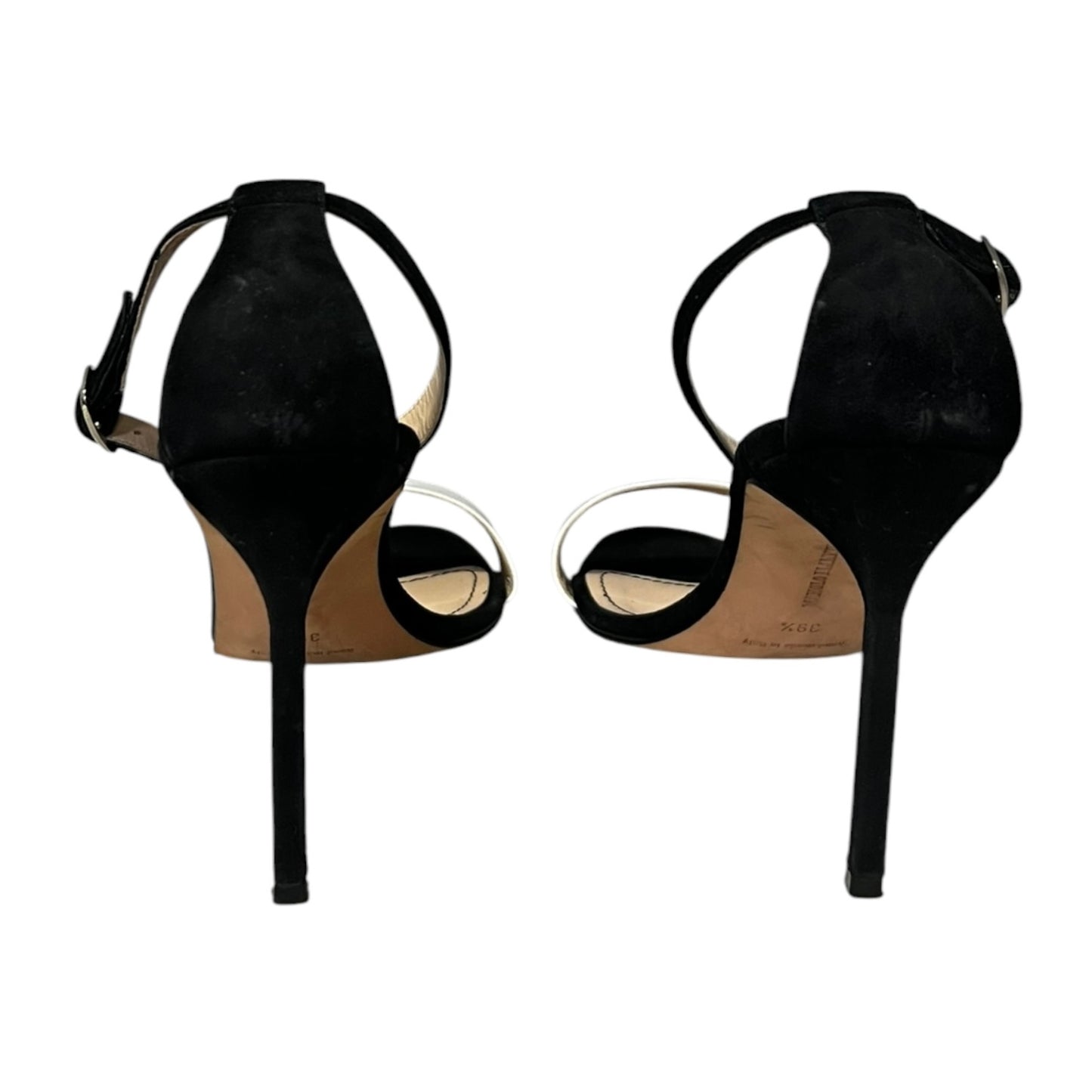 MANOLO BLAHNIK Suede Sandals in Black and White | 39.5
