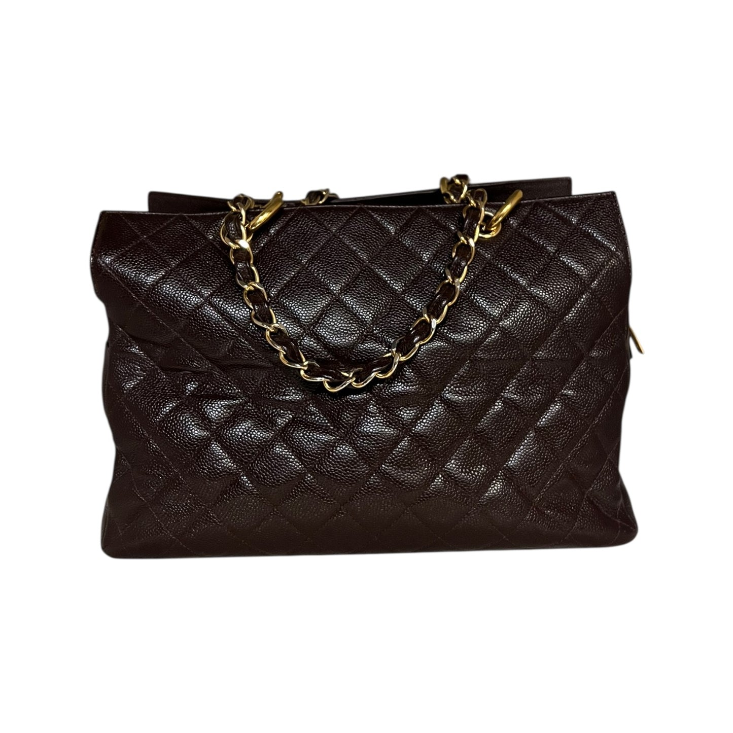 CHANEL Grand Timeless Tote in Chocolate Caviar Leather
