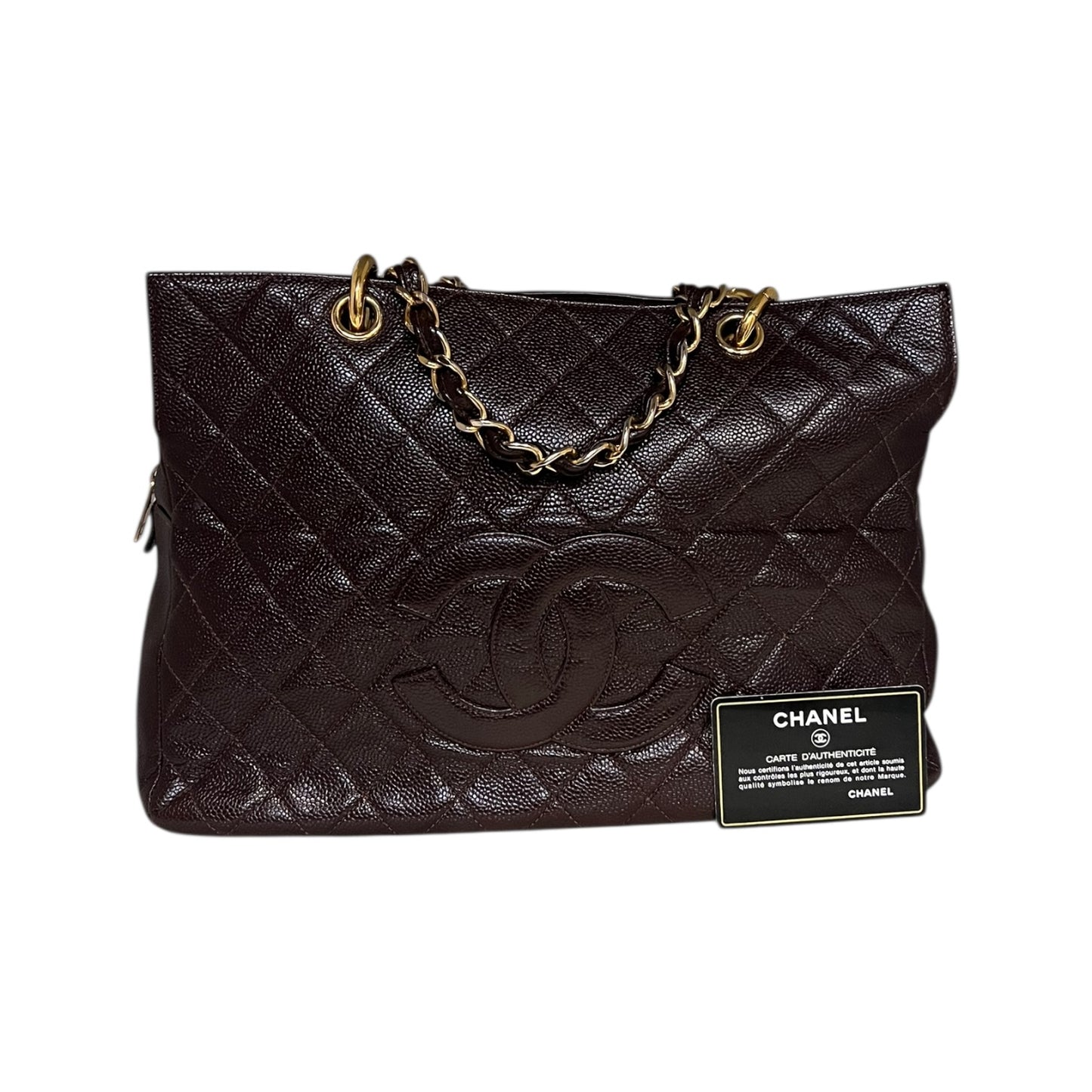 CHANEL Grand Timeless Tote in Chocolate Caviar Leather