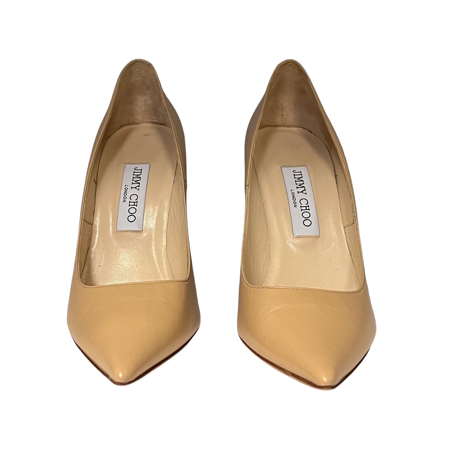 JIMMY CHOO Beige Leather Abel Pointed Toe Pumps | 39