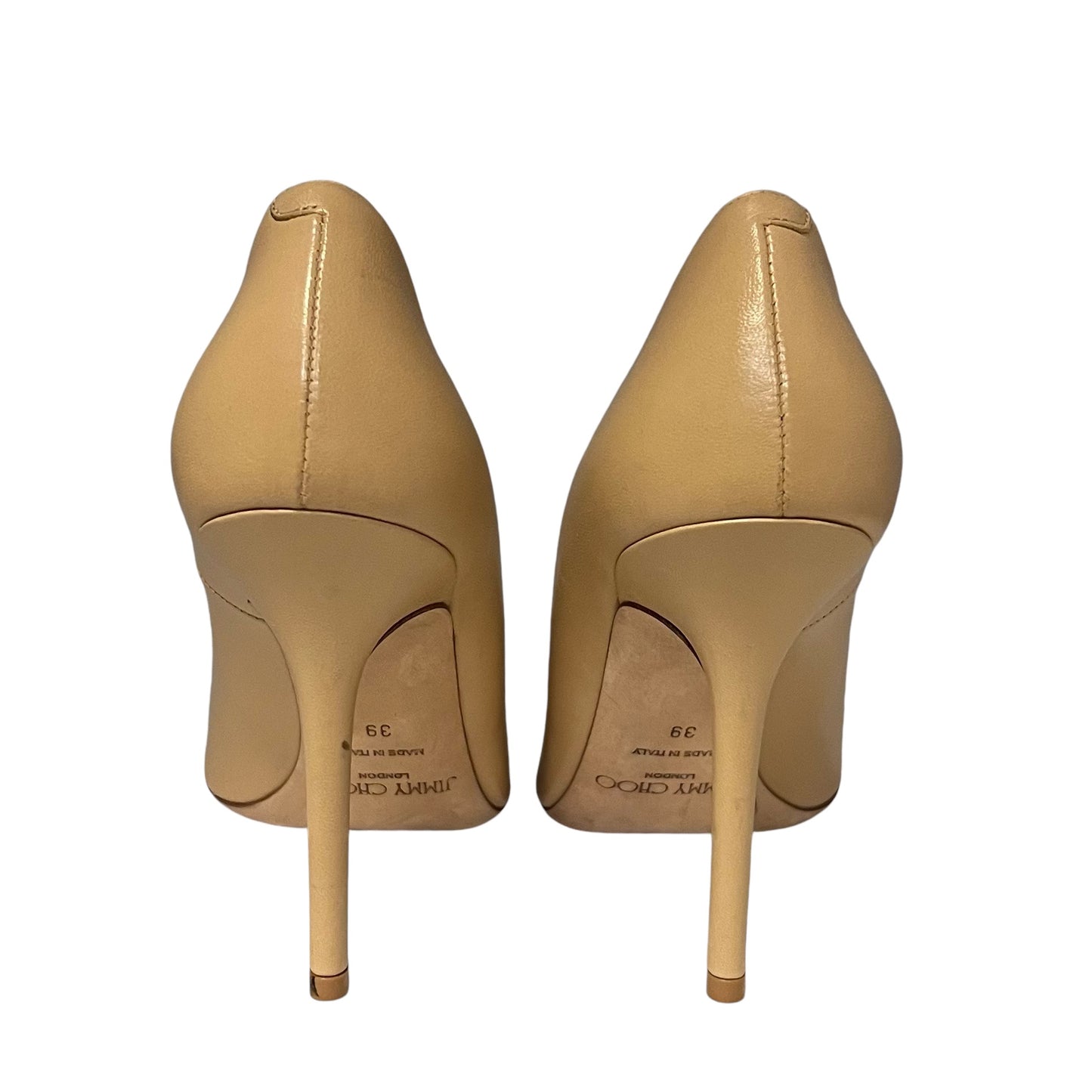 JIMMY CHOO Beige Leather Abel Pointed Toe Pumps | 39