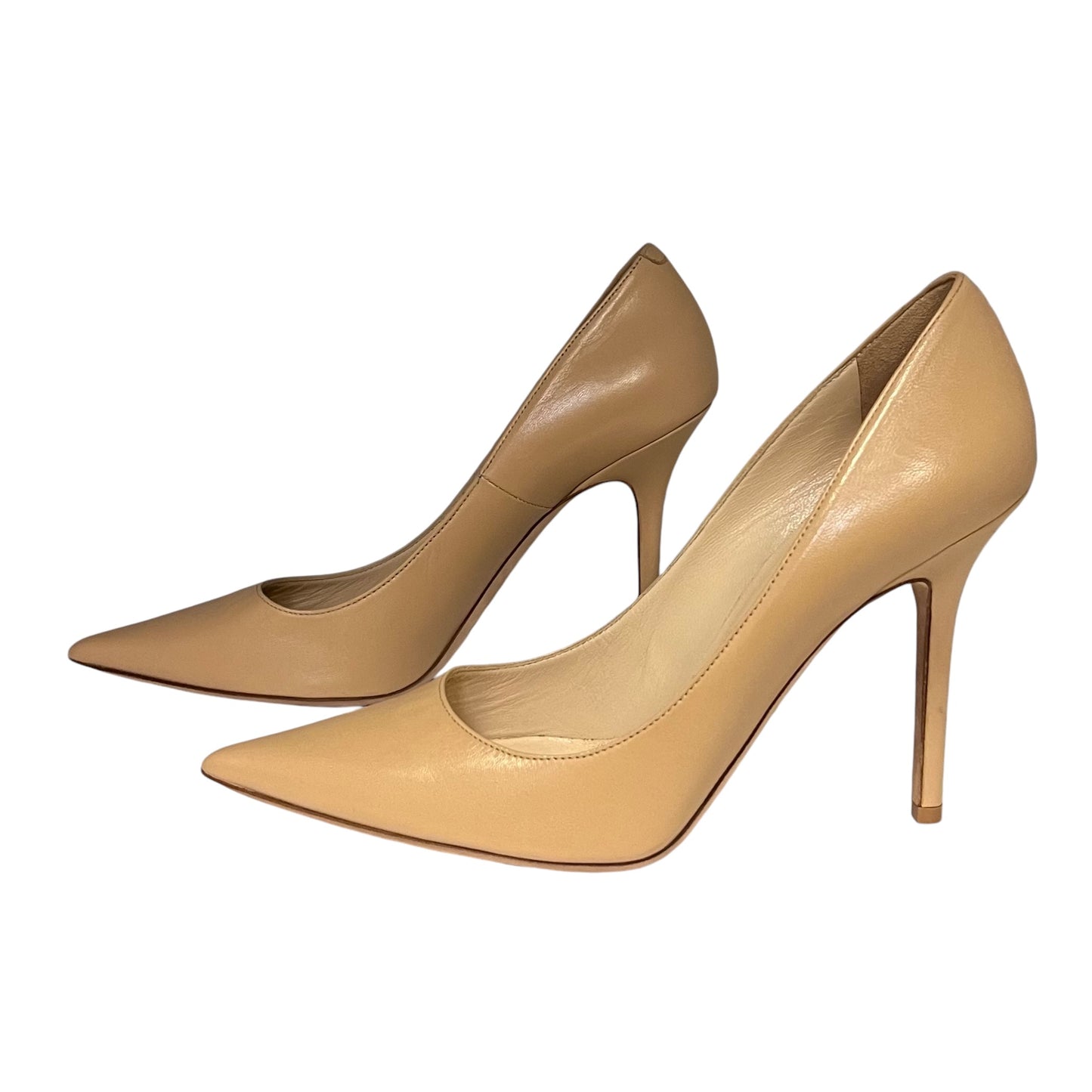 JIMMY CHOO Beige Leather Abel Pointed Toe Pumps | 39