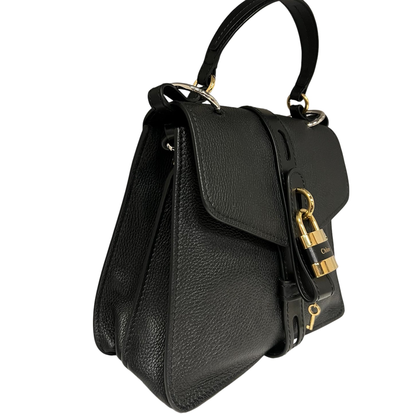 CHLOE Black Leather Medium Aby Day Bag in Black