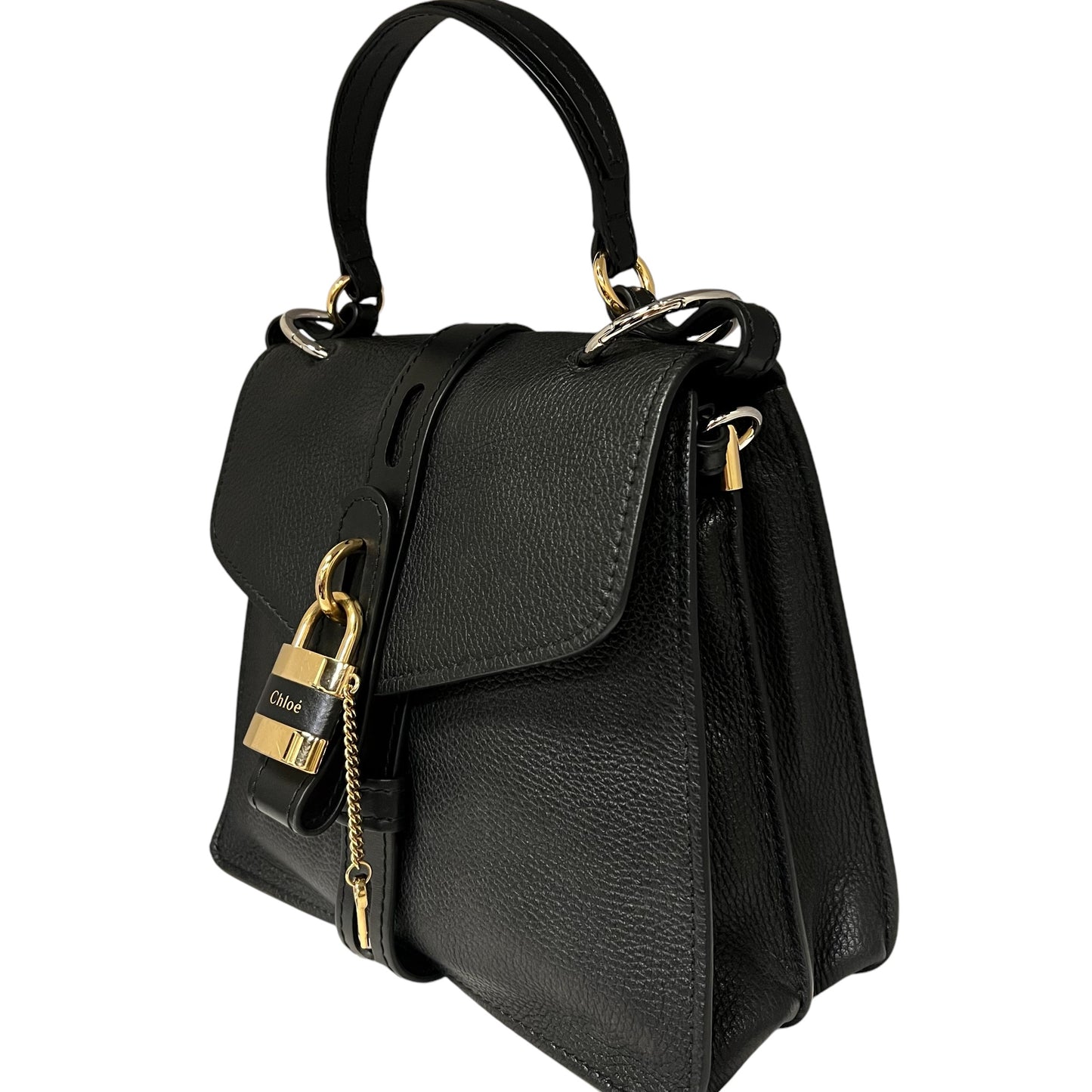 CHLOE Black Leather Medium Aby Day Bag in Black