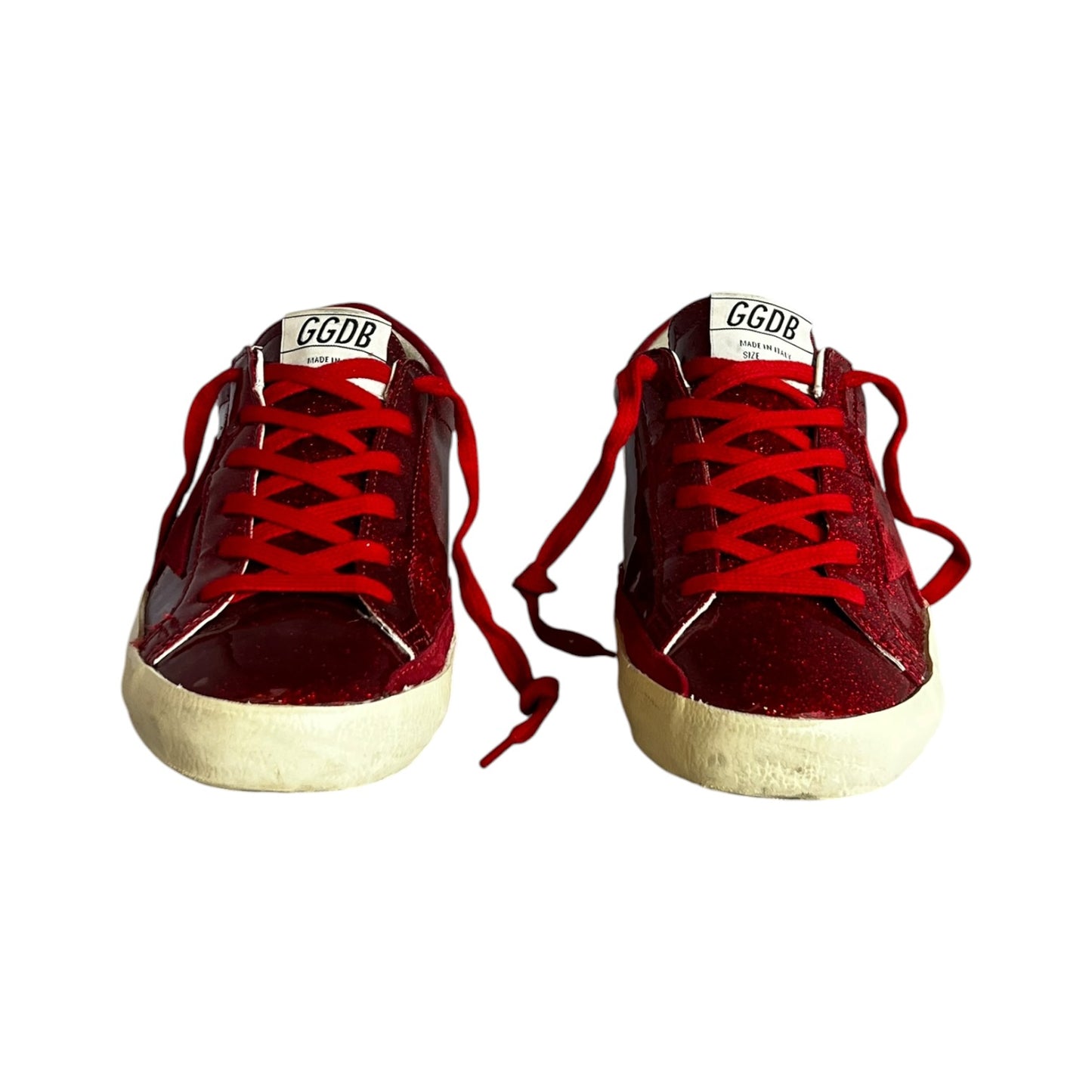 GOLDEN GOOSE Super-Star Glitter Sneakers in Red | 38