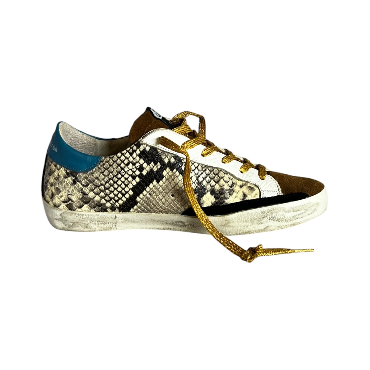 GOLDEN GOOSE Super-Star Snake + Suede Sneakers | 38