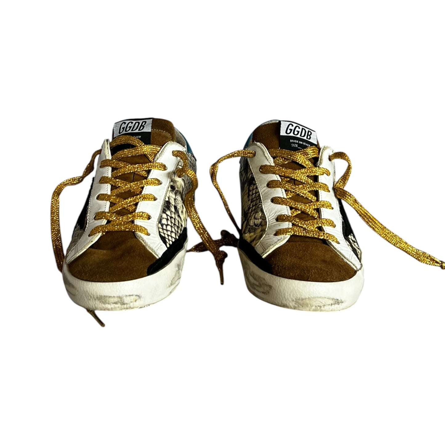 GOLDEN GOOSE Super-Star Snake + Suede Sneakers | 38