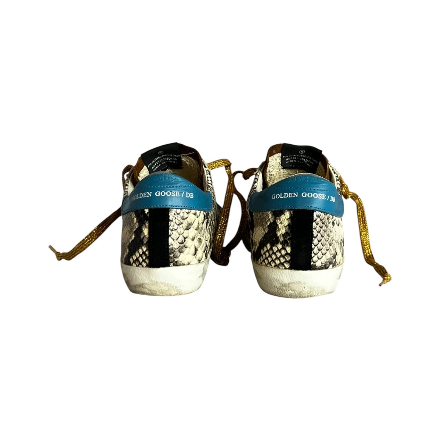 GOLDEN GOOSE Super-Star Snake + Suede Sneakers | 38