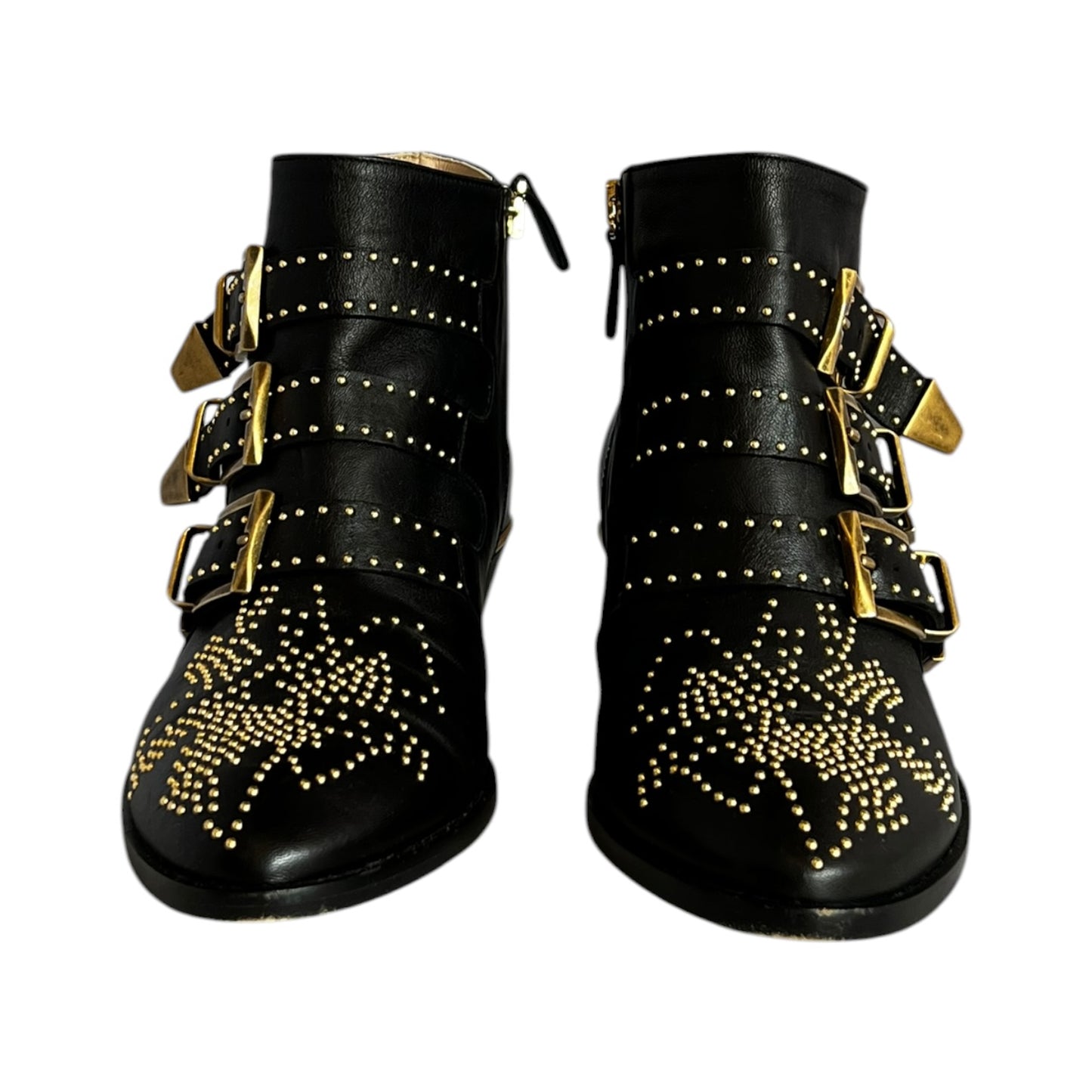 CHLOE Susanna Ankle Boot in Black & Gold | 37.5