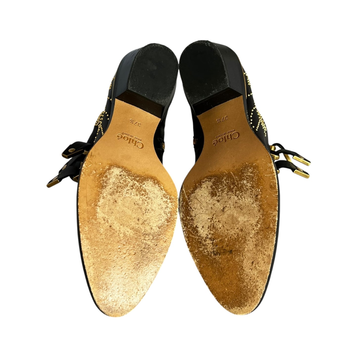 CHLOE Susanna Ankle Boot in Black & Gold | 37.5