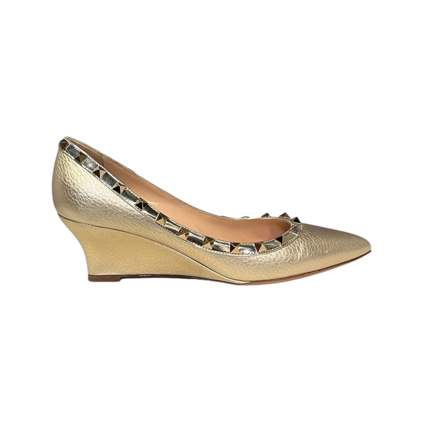 VALENTINO Rockstud Wedges in Gold & Silver | 38.5