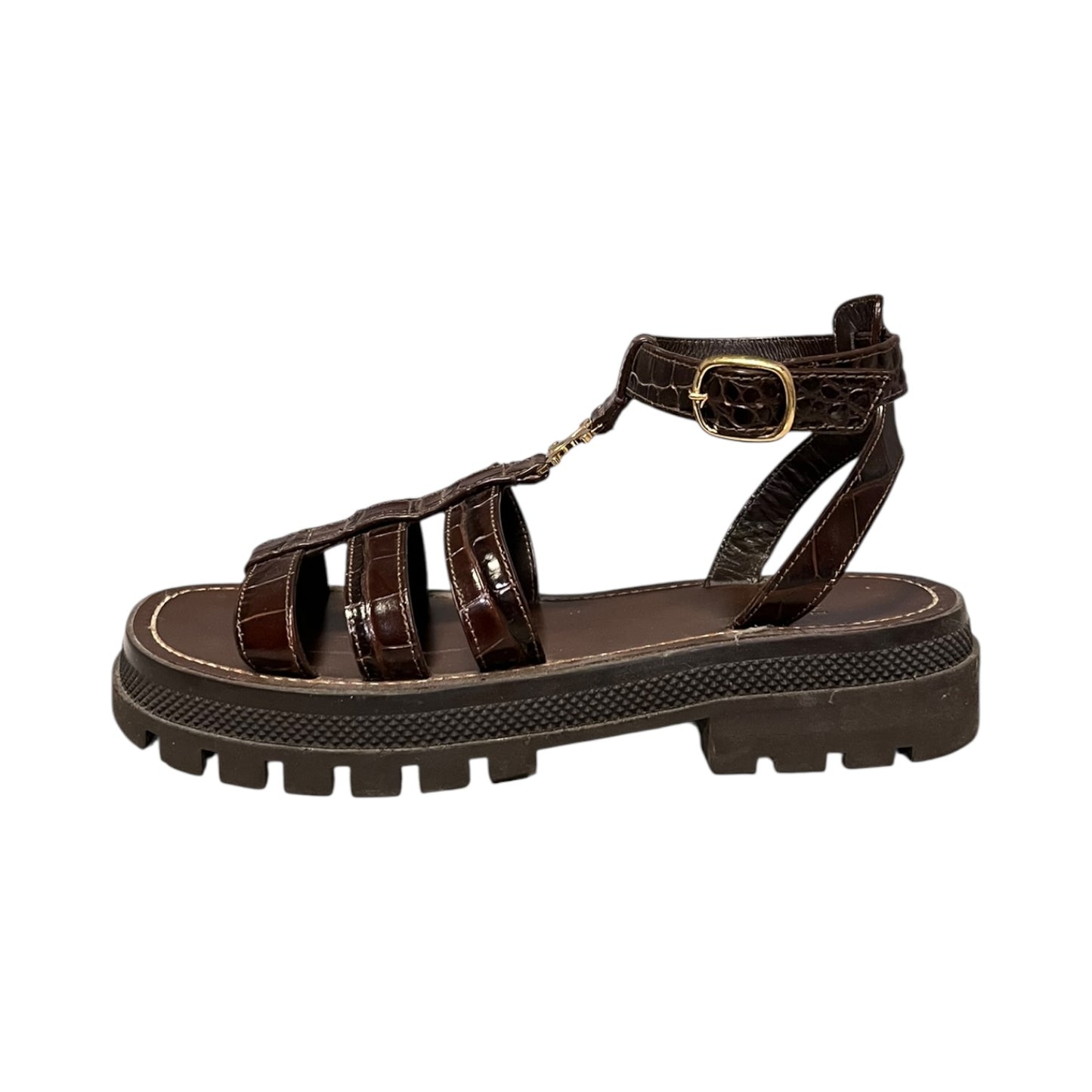 CELINE Triomphe Gladiator Sandal in Brown | 39