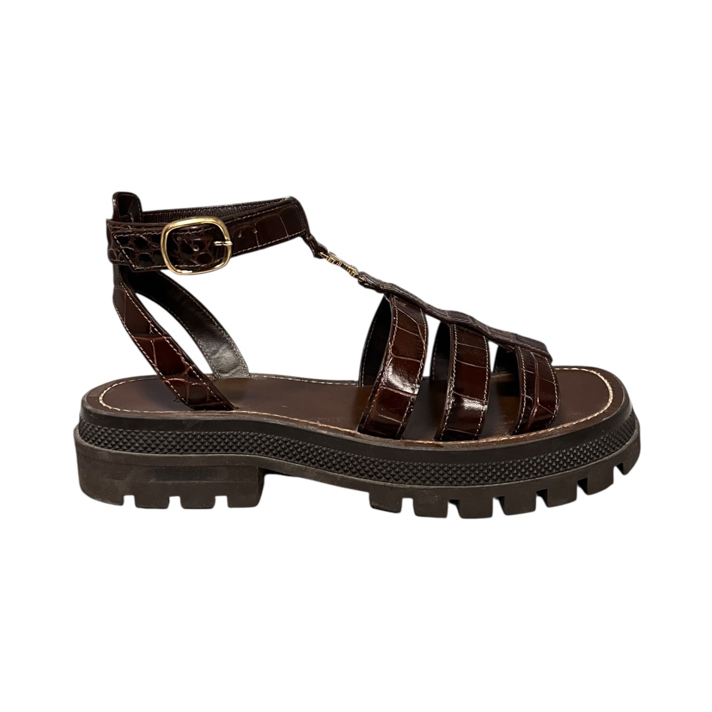 CELINE Triomphe Gladiator Sandal in Brown | 39